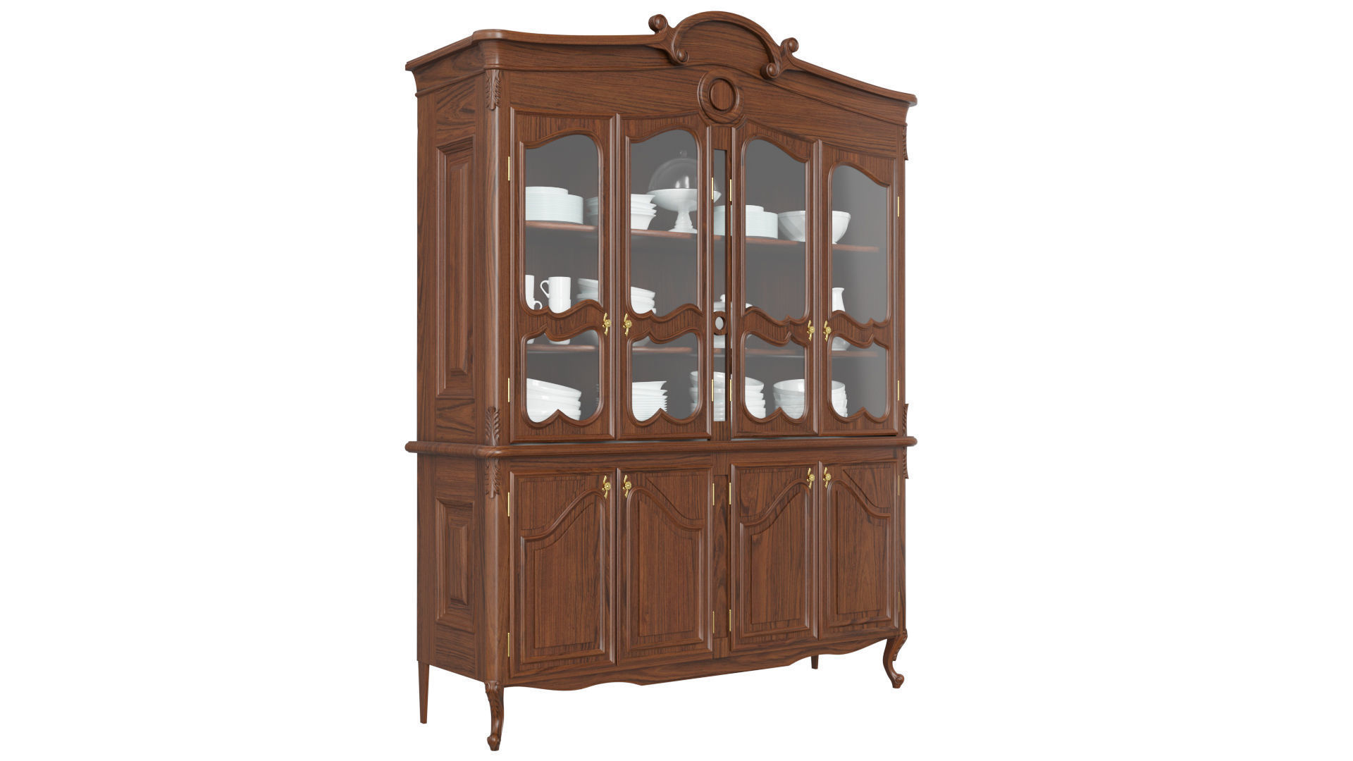 Classic style display cabinet 1400 3D model_1