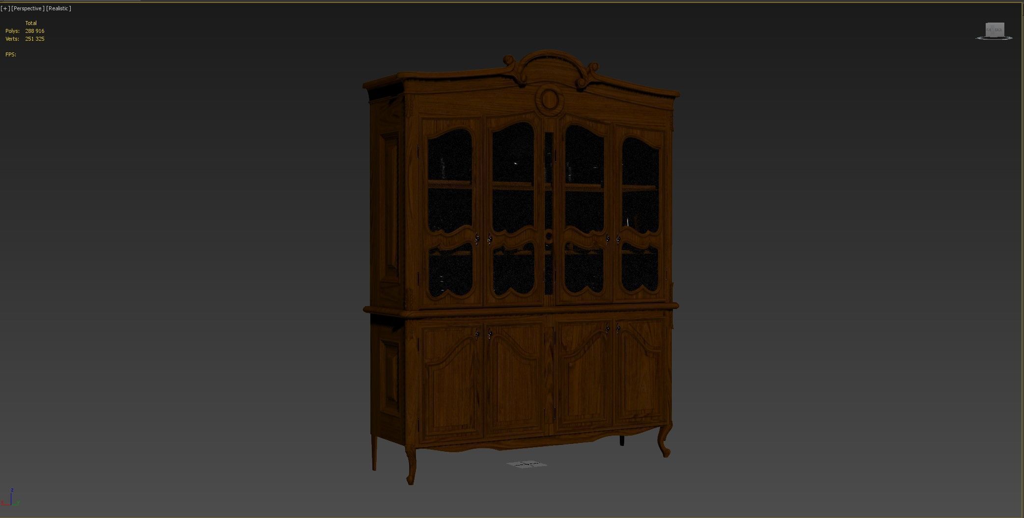 Classic style display cabinet 1400 3D model_10