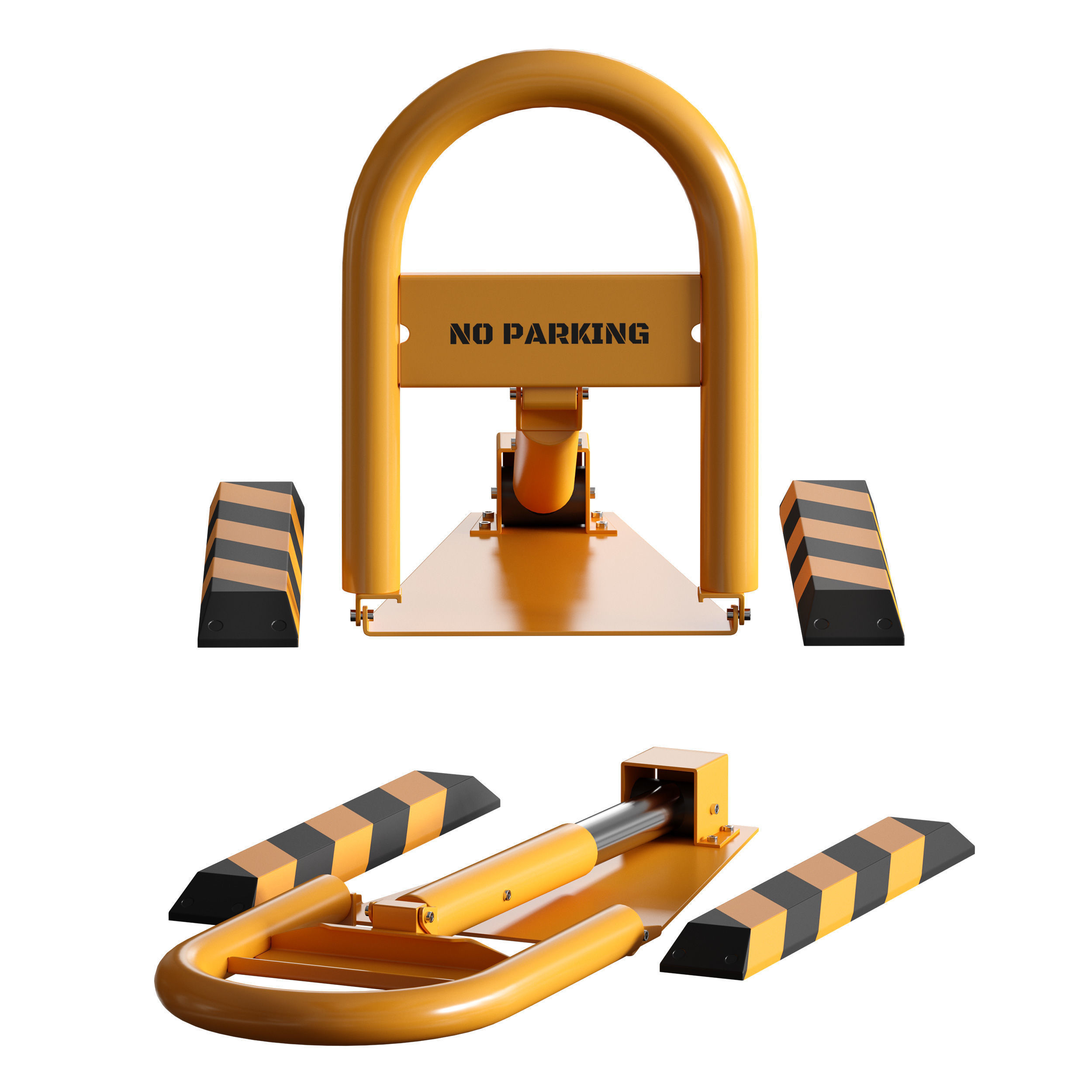 Parking barrier fencing parking restrictor 3D model_2