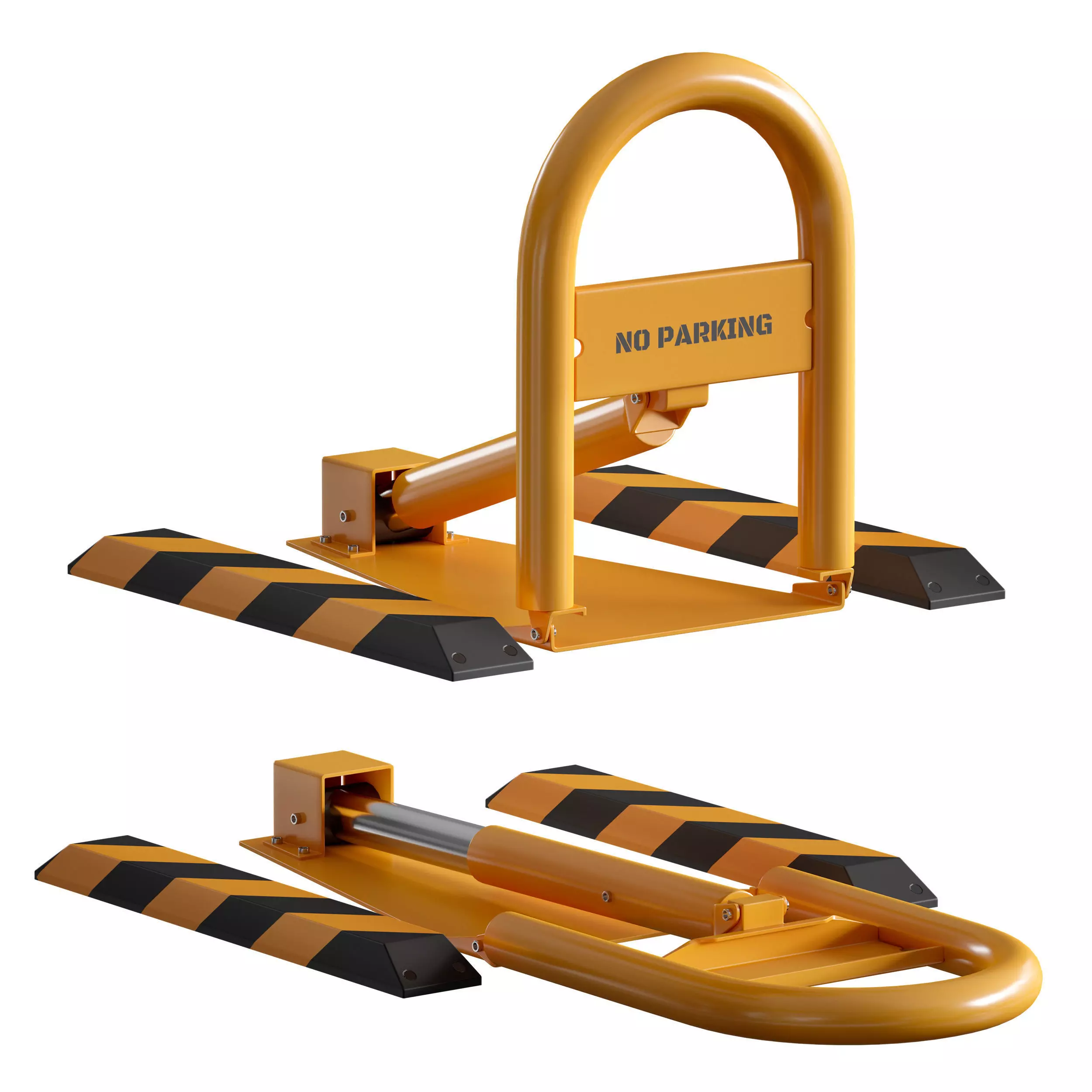 Parking barrier fencing parking restrictor 3D model_0