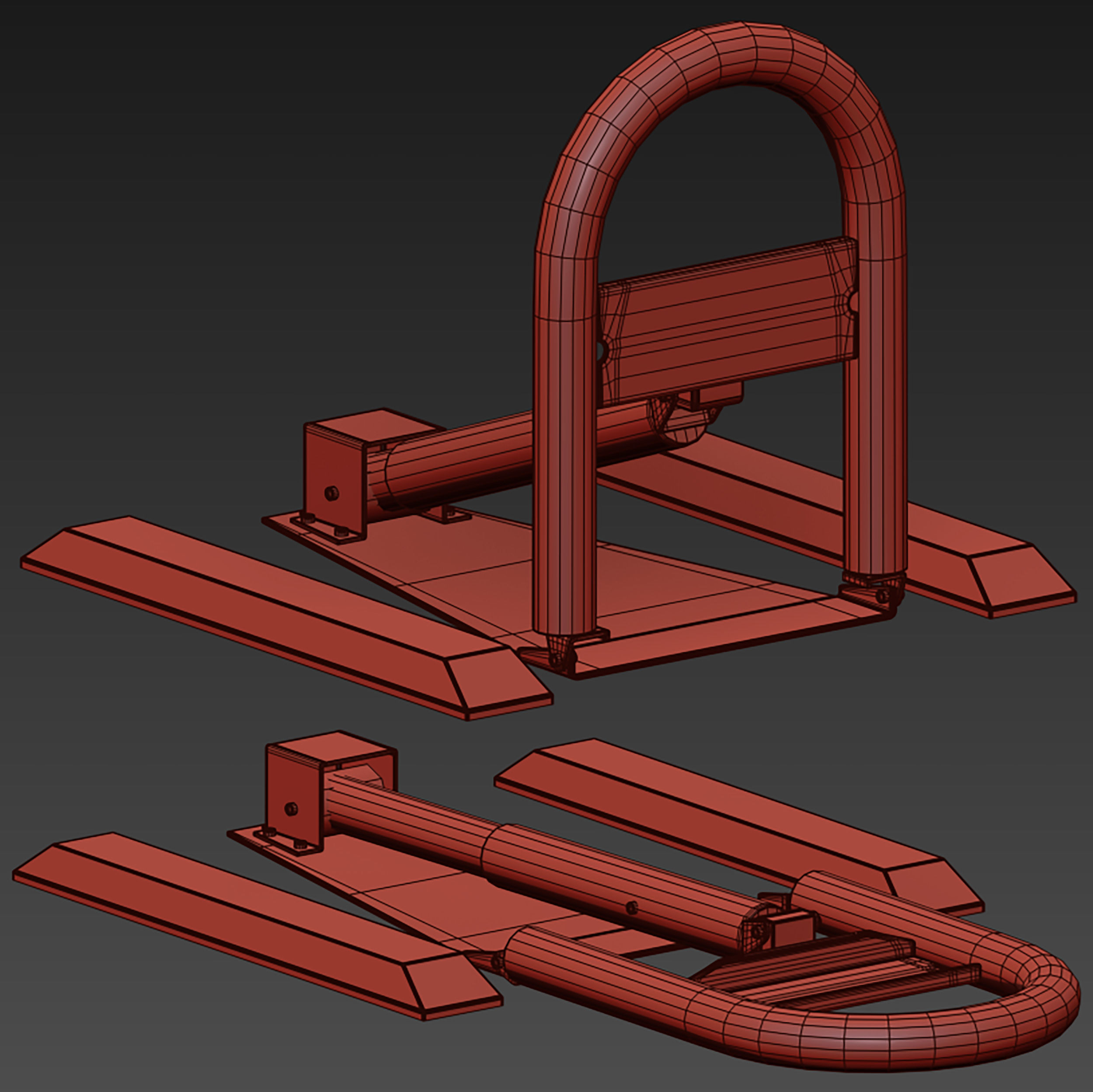 Parking barrier fencing parking restrictor 3D model_29