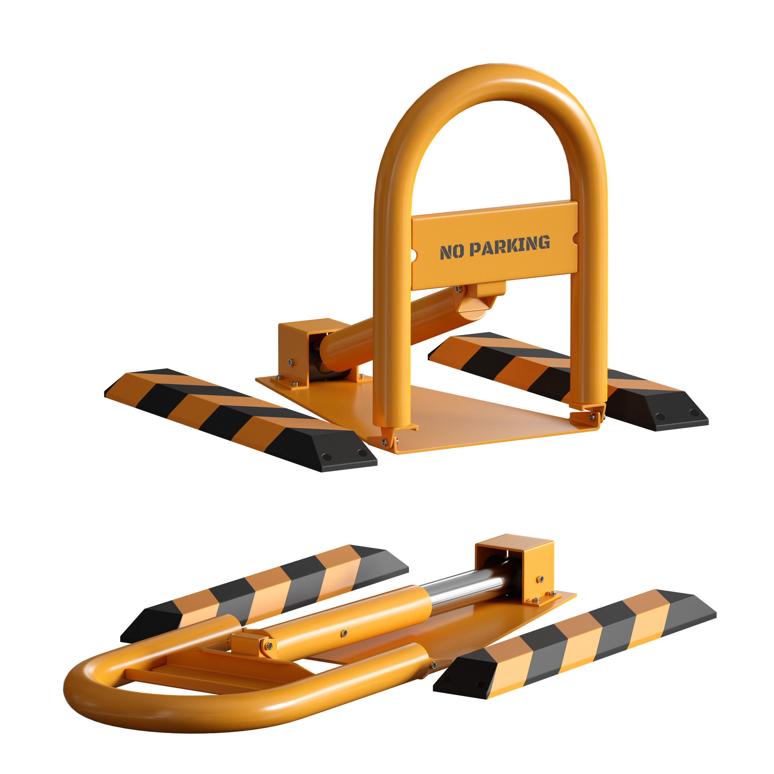 Parking barrier fencing parking restrictor 3D model_1