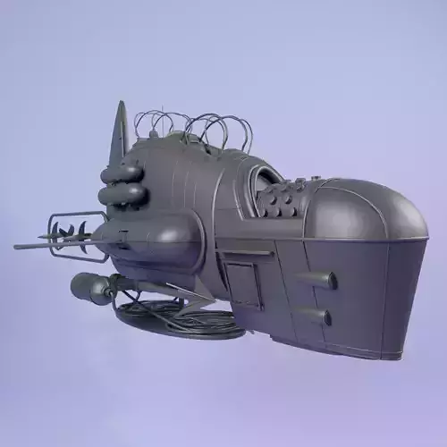 Submarine fighter  speed --- Space fighter -Low-poly 3D models