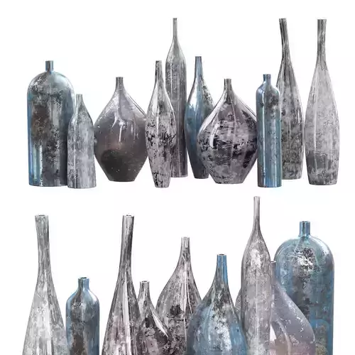 Set of decorative glass vases
