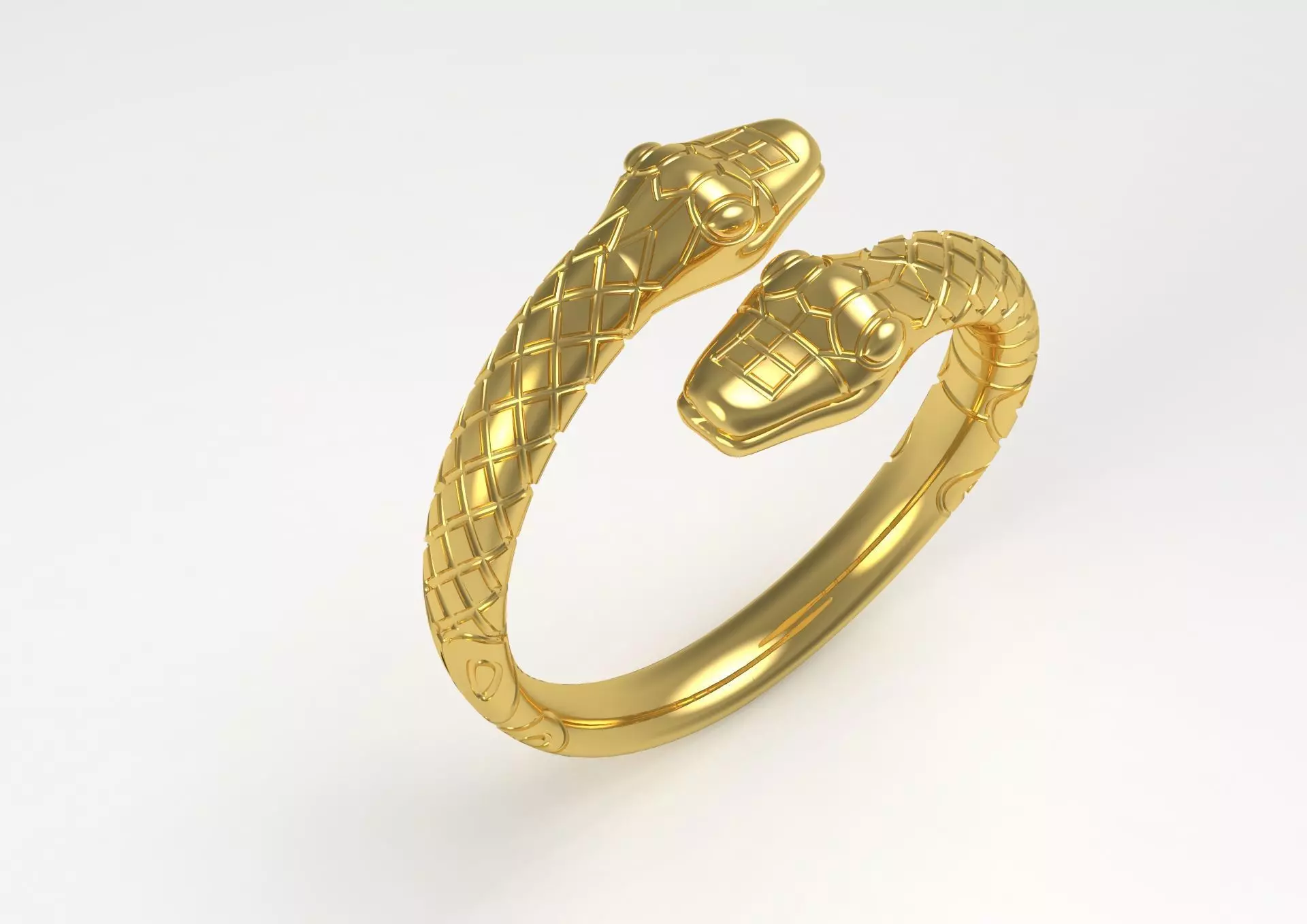 Yellow gold ring with a double-headed snake design model gr0002 3D print model