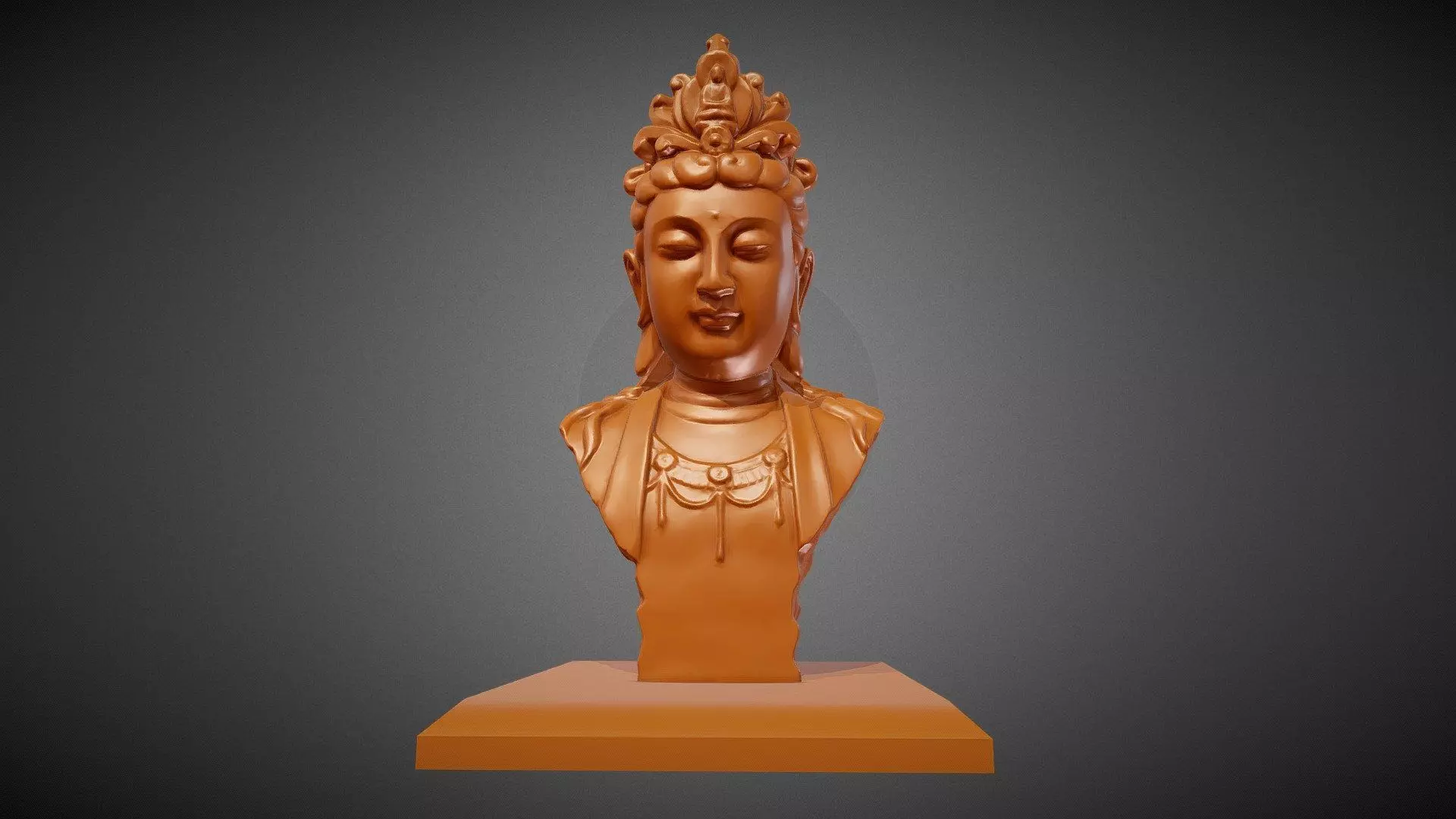 wood carving sculpture 3D model_0