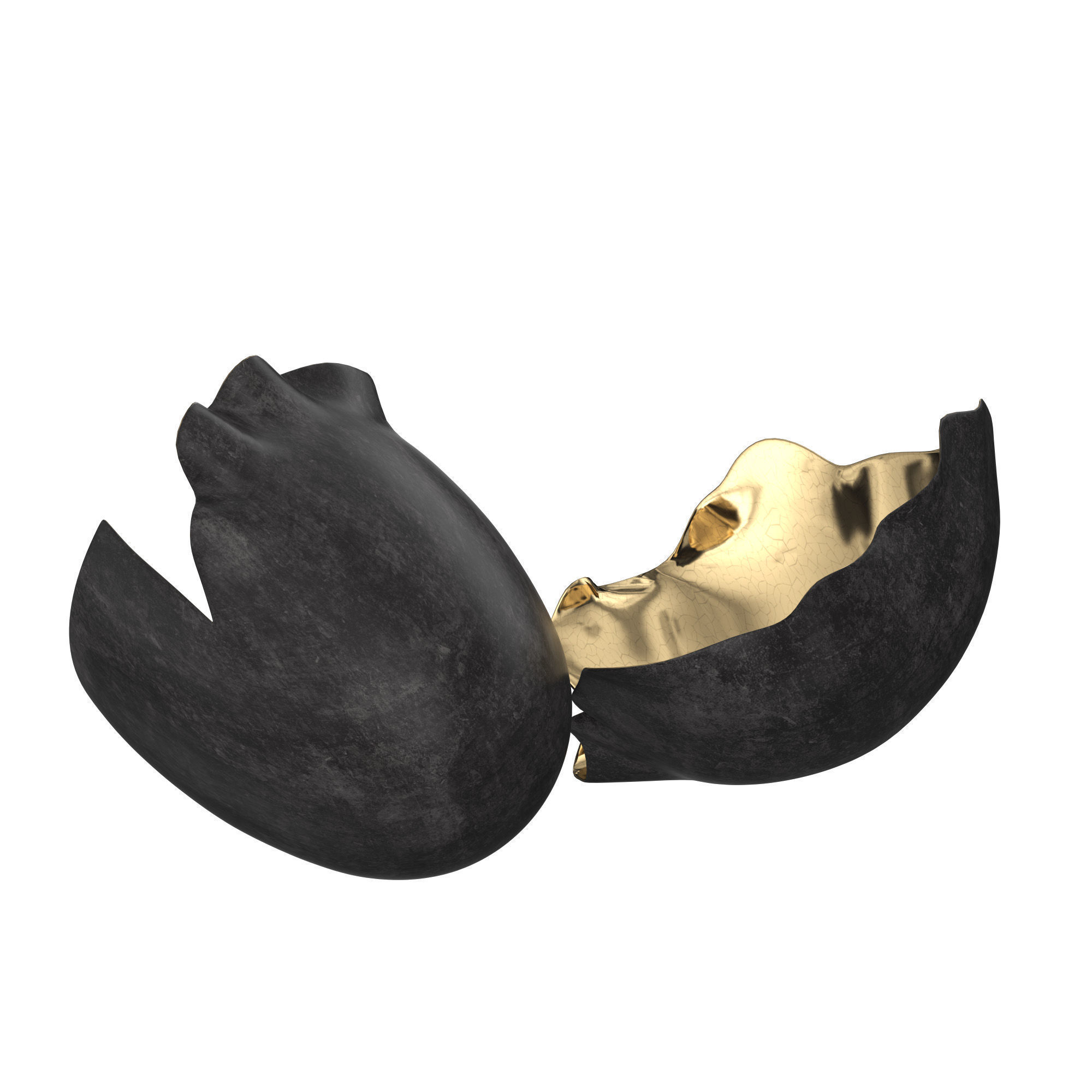 Sculpture golden shell 3D model_4