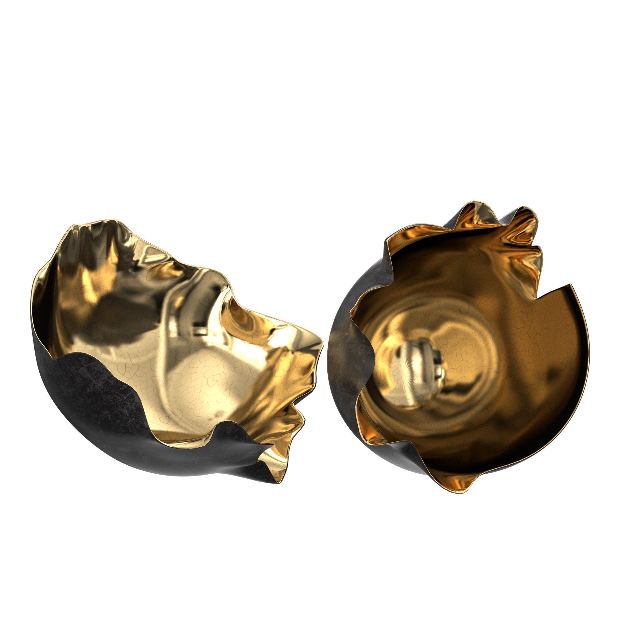 Sculpture golden shell 3D model_2