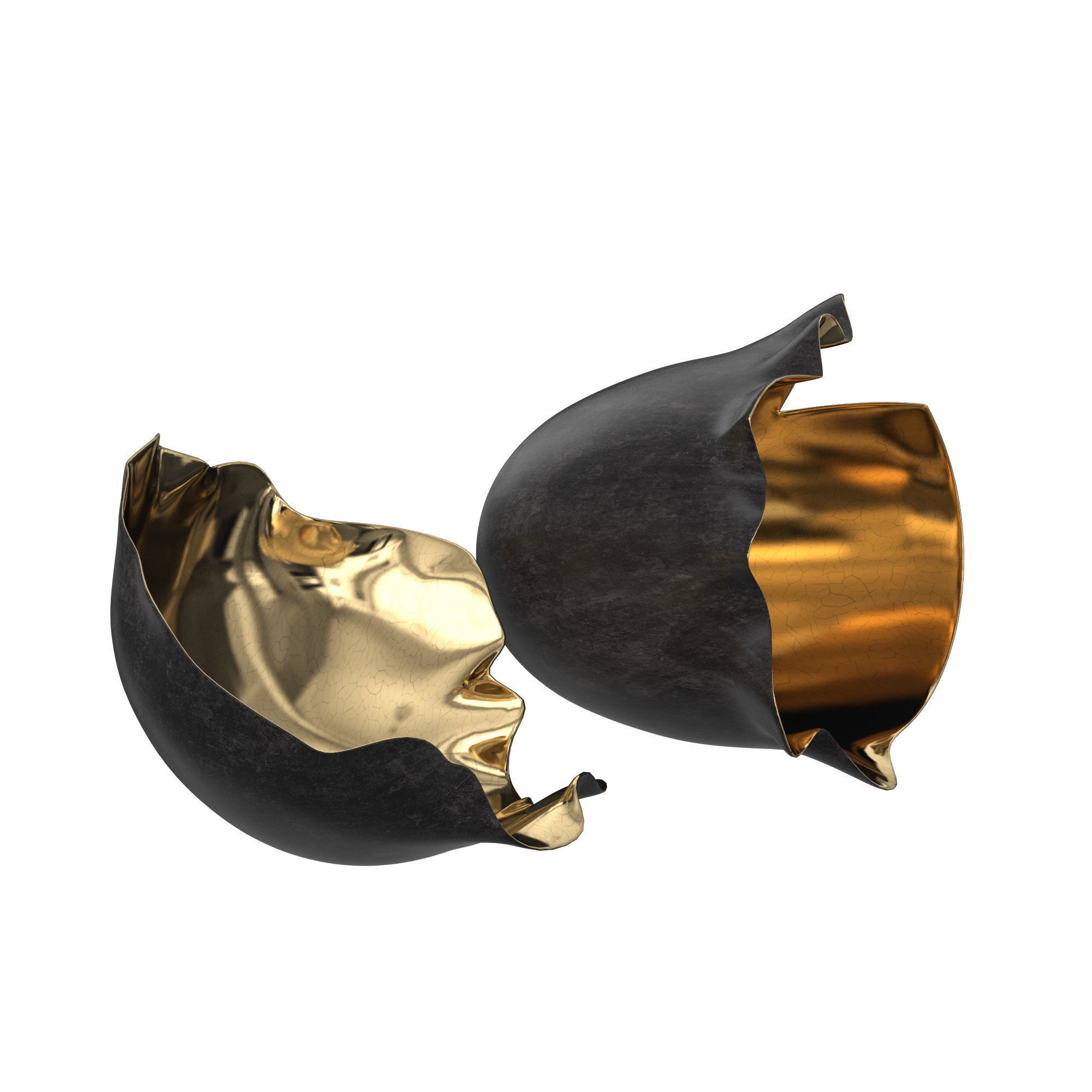 Sculpture golden shell 3D model_3