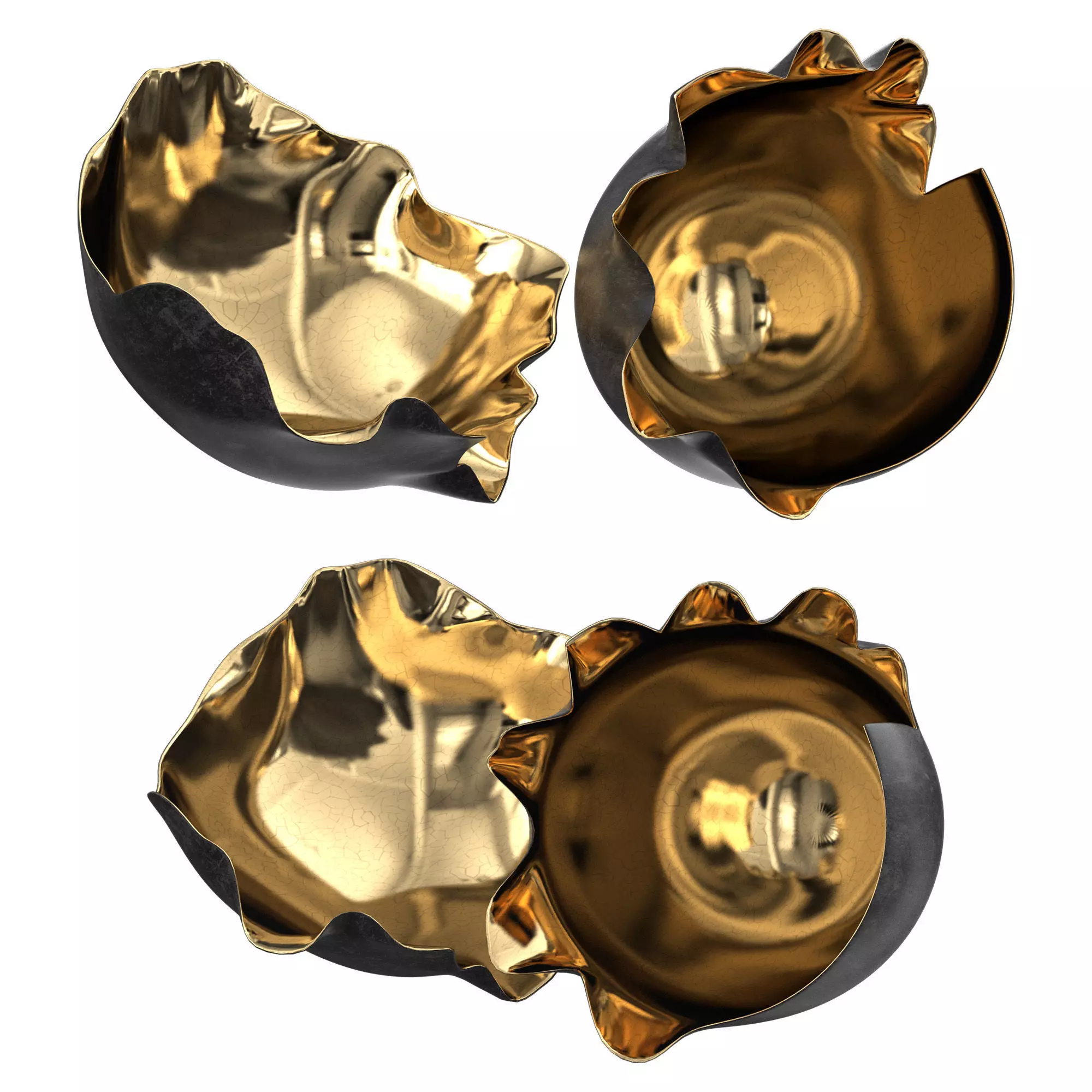 Sculpture golden shell 3D model_0