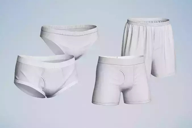 Pack Clothing high-poly Male Underwear 3D model