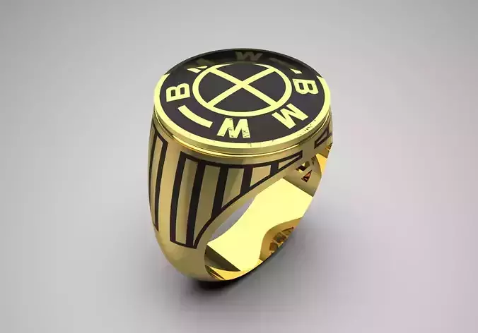 BMW design gold man STL ring model mr0035 3D print model