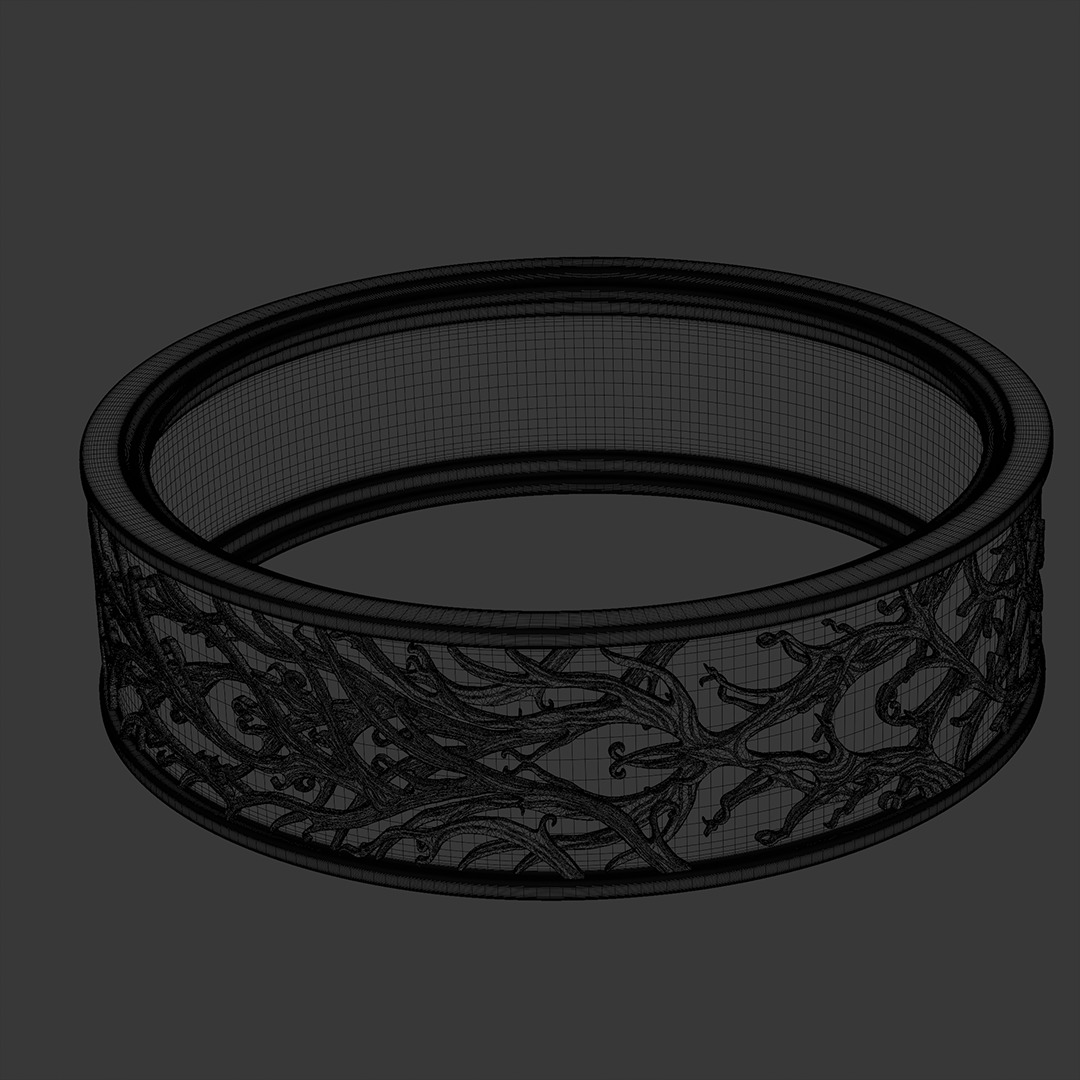 tree of life Ring 3D print model_2