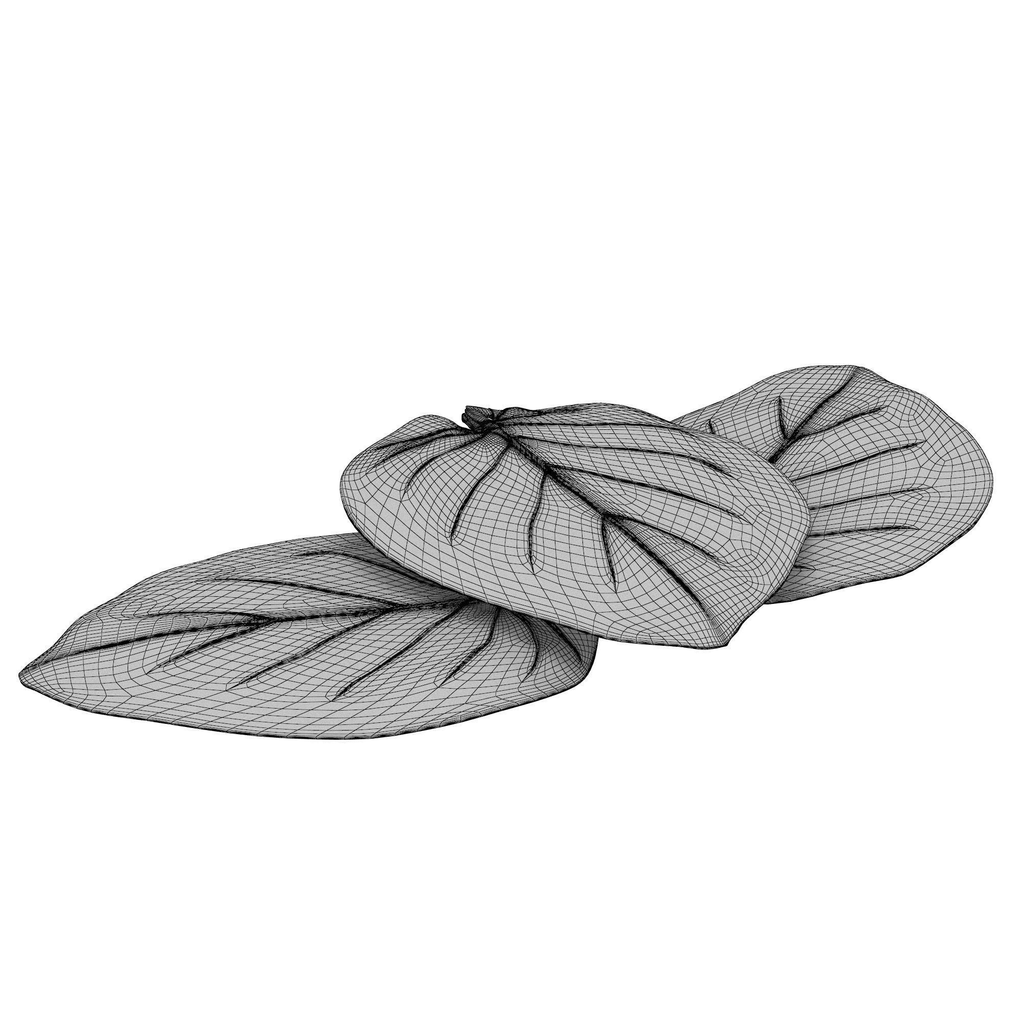 Decorative bronze leaf set 3D model_4