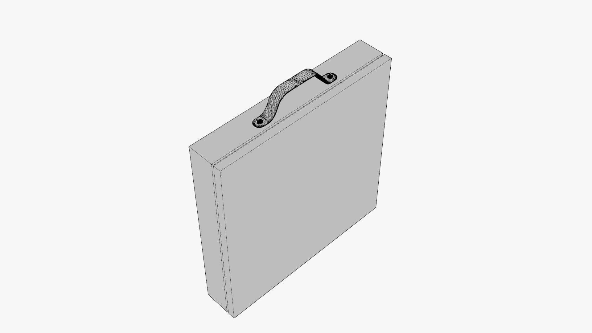 Basic Box with Handle - Geometry Only No Textures No Materials 3D model_5