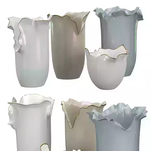 Set of mother-of-pearl vases