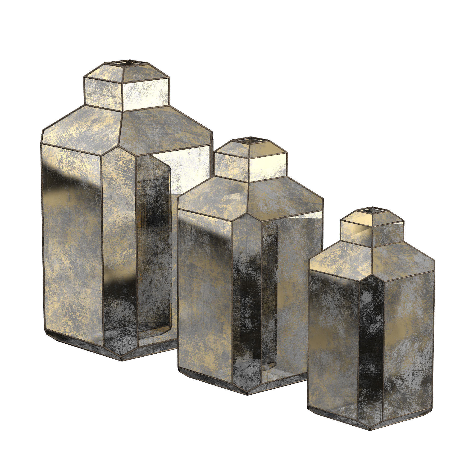 Set of oriental lamps 3D model_3