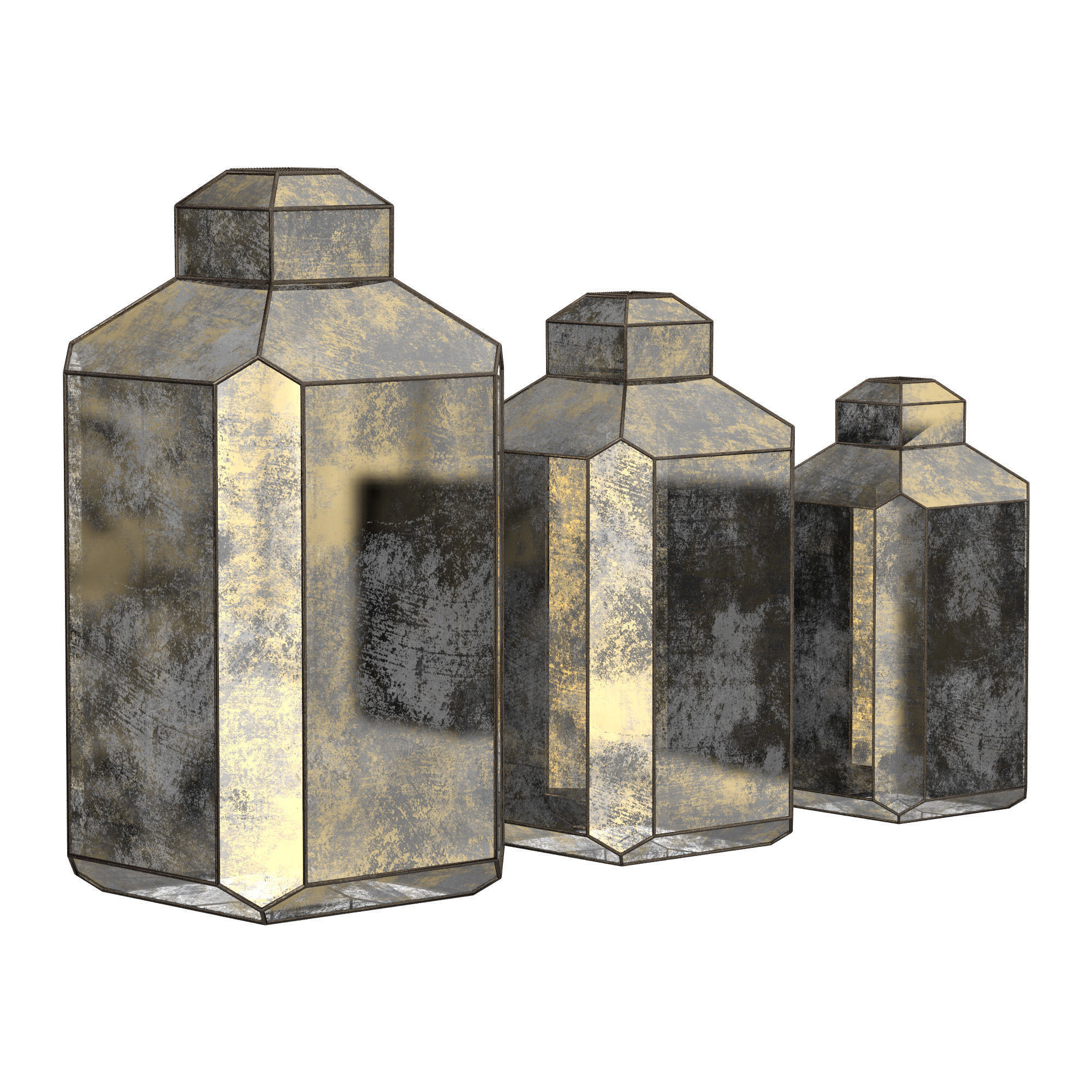 Set of oriental lamps 3D model_2