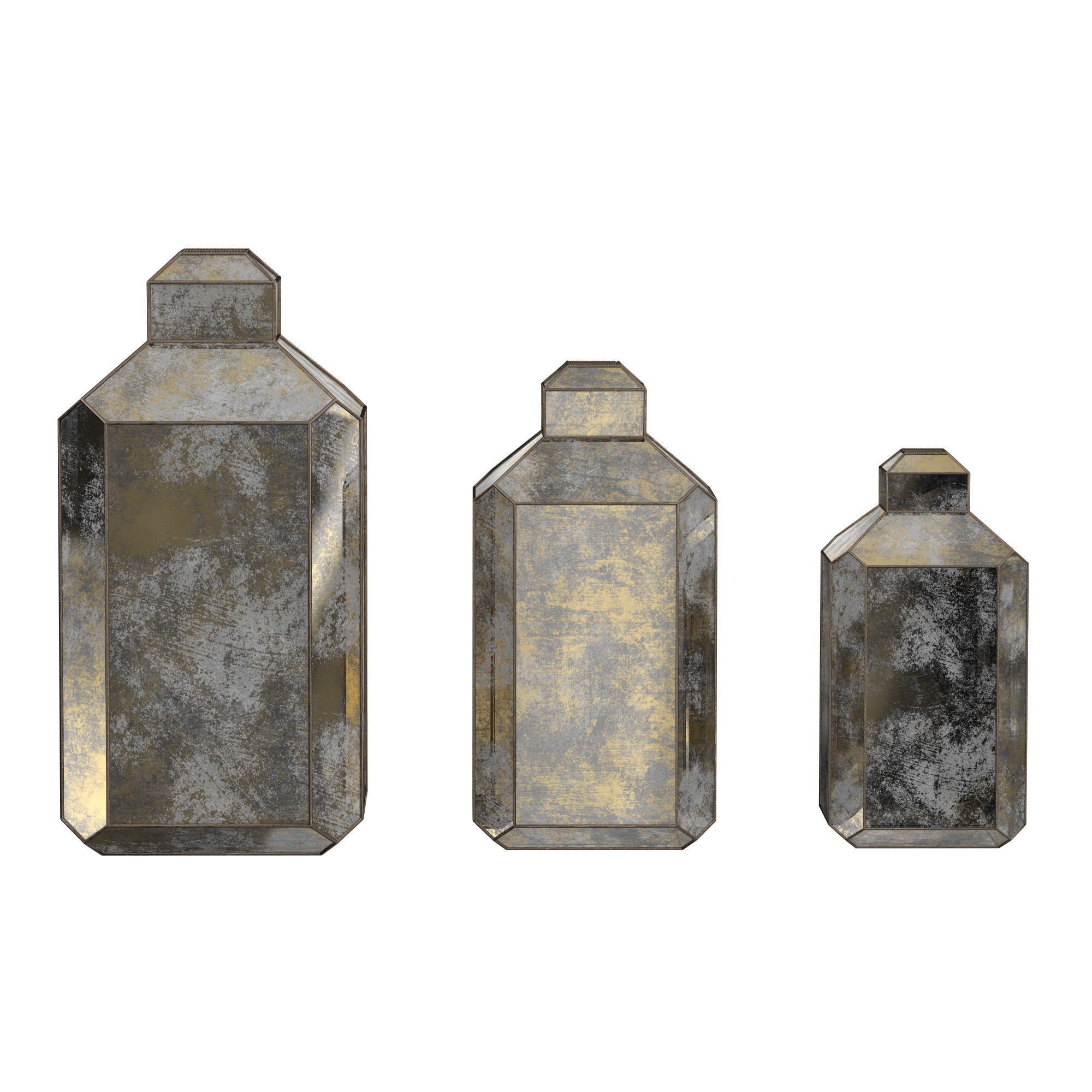 Set of oriental lamps 3D model_1