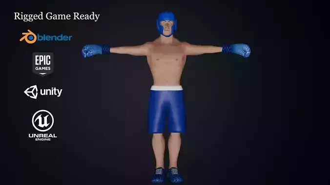 Game Ready Boxer 3D Model -Rigged Character  3D model