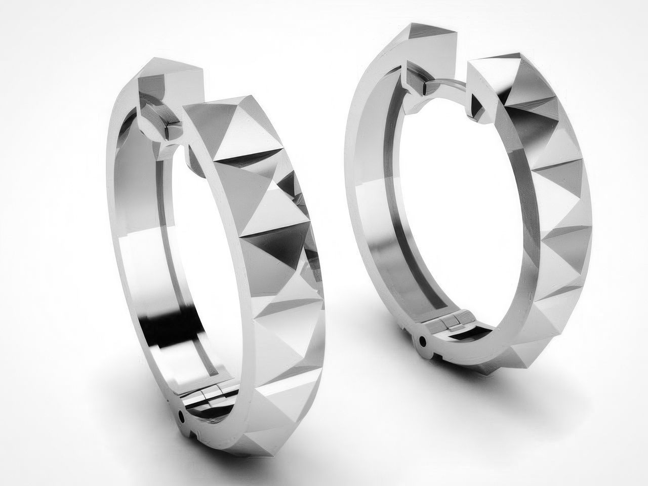 Plain Gold Hoops Earrings 3D print model_2