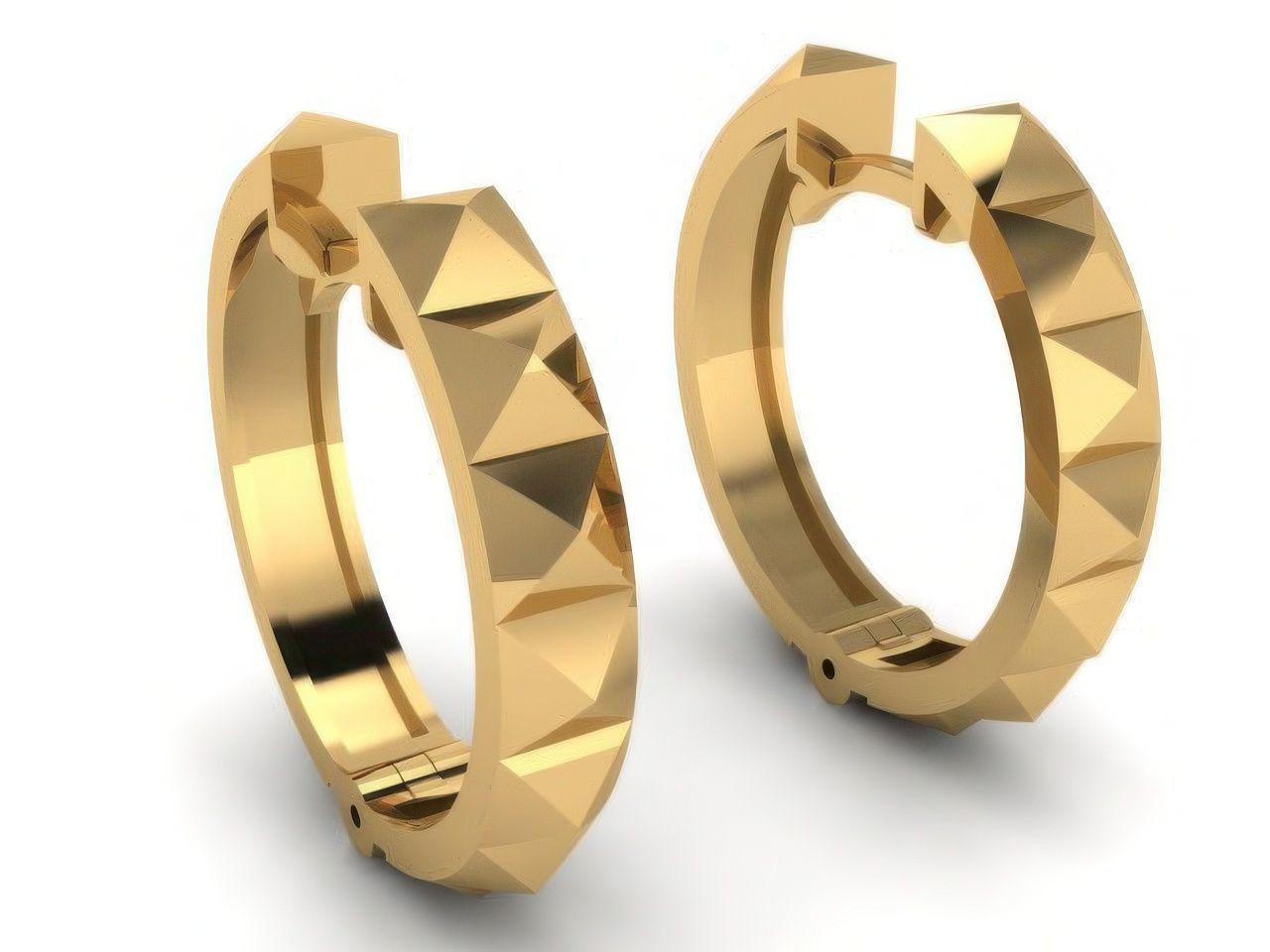 Plain Gold Hoops Earrings 3D print model_1