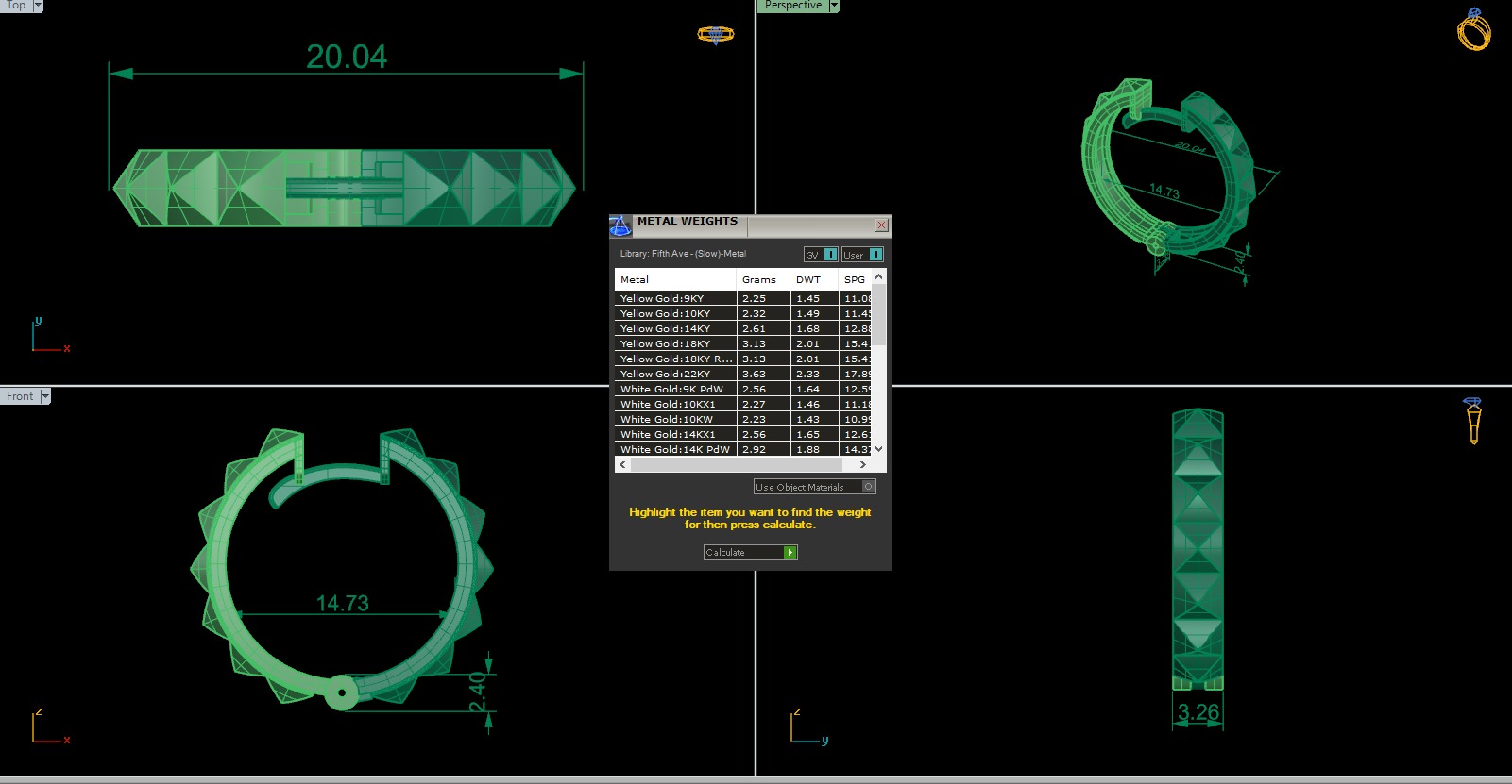 Plain Gold Hoops Earrings 3D print model_3