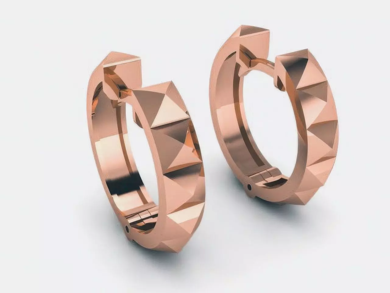 Plain Gold Hoops Earrings 3D print model