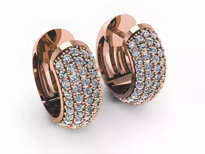 Diamond Hoops Earrings