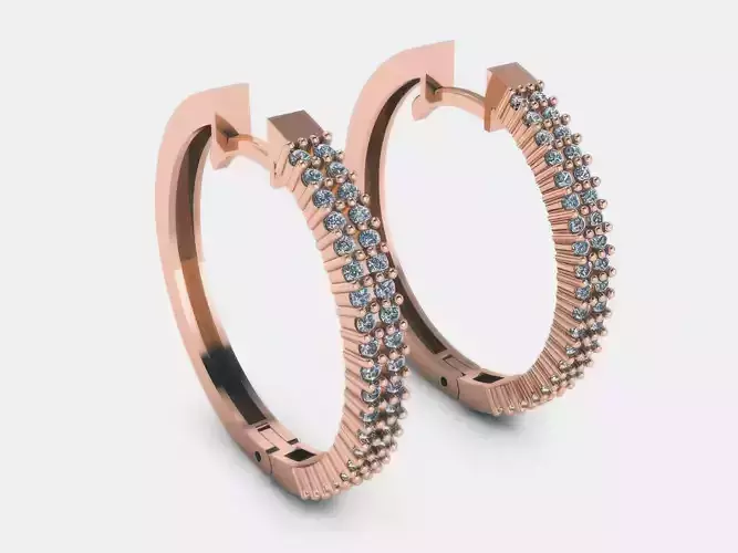 Diamond Hoops Earrings