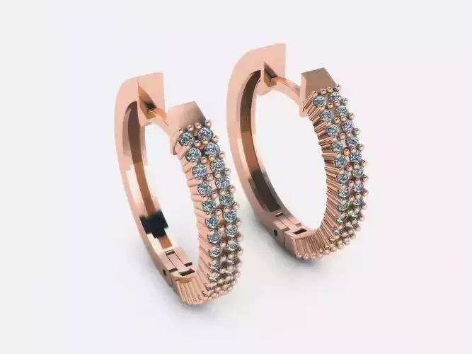 Diamond Hoops Earrings