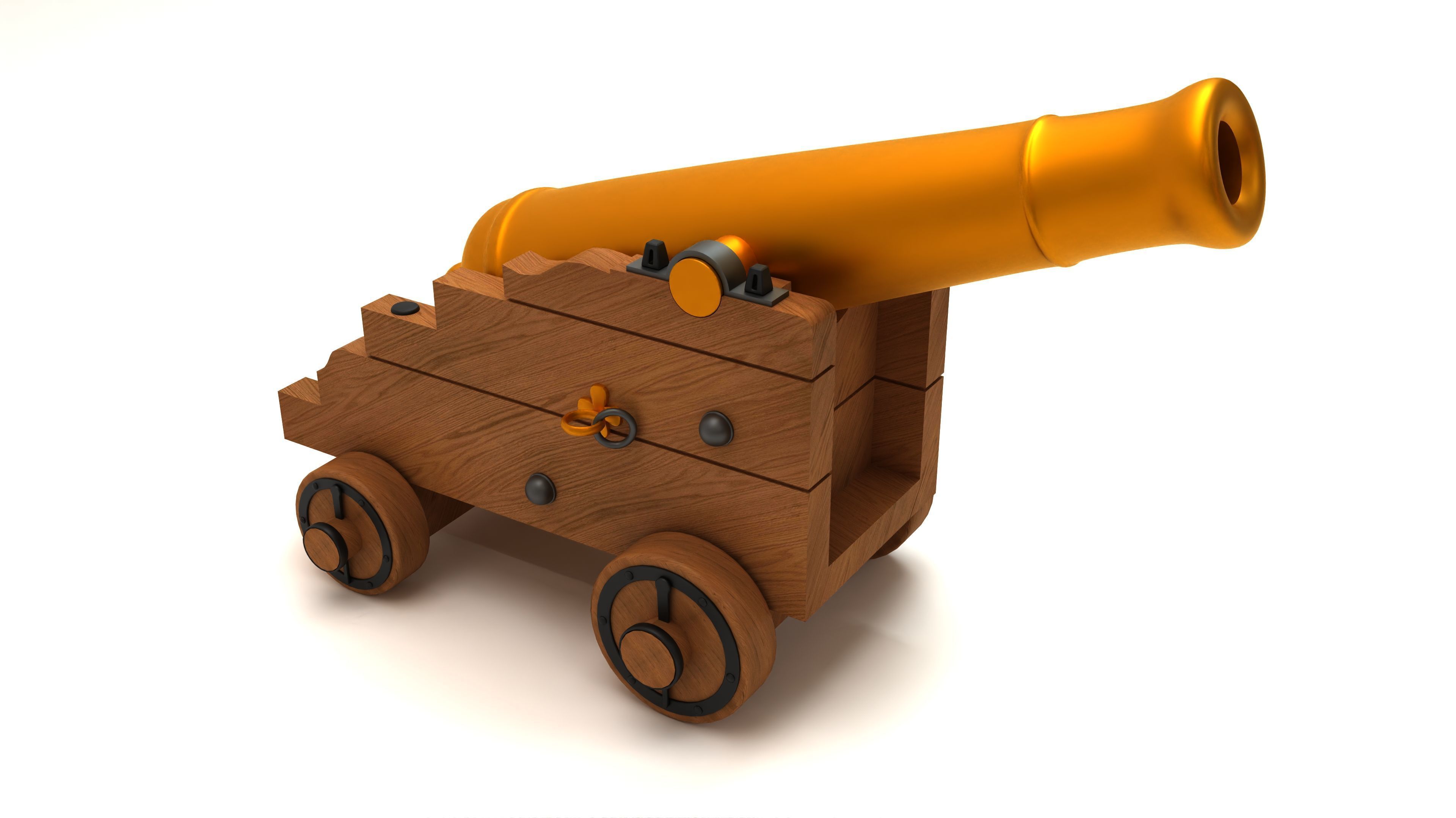 Old cannon 3D model_3