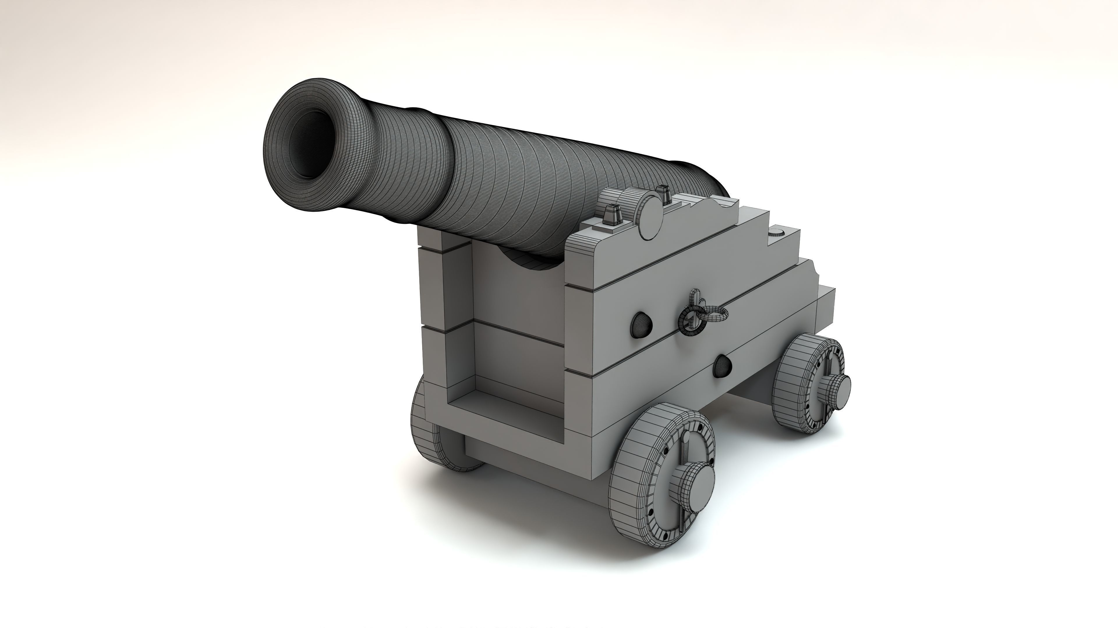 Old cannon 3D model_5