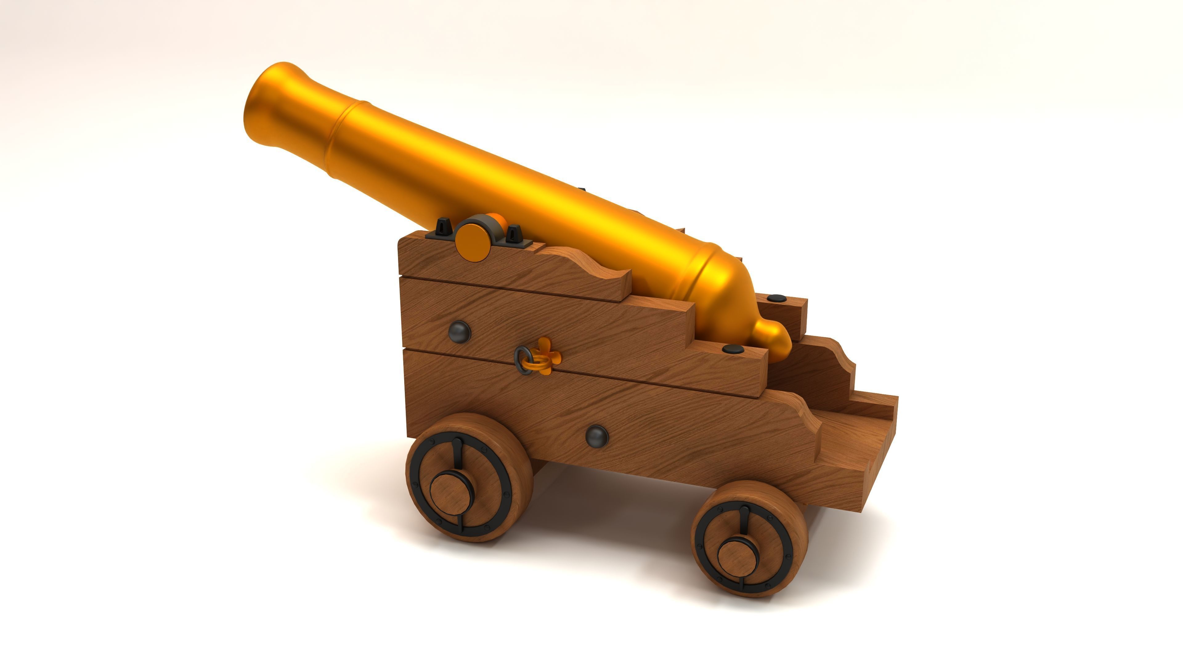 Old cannon 3D model_1
