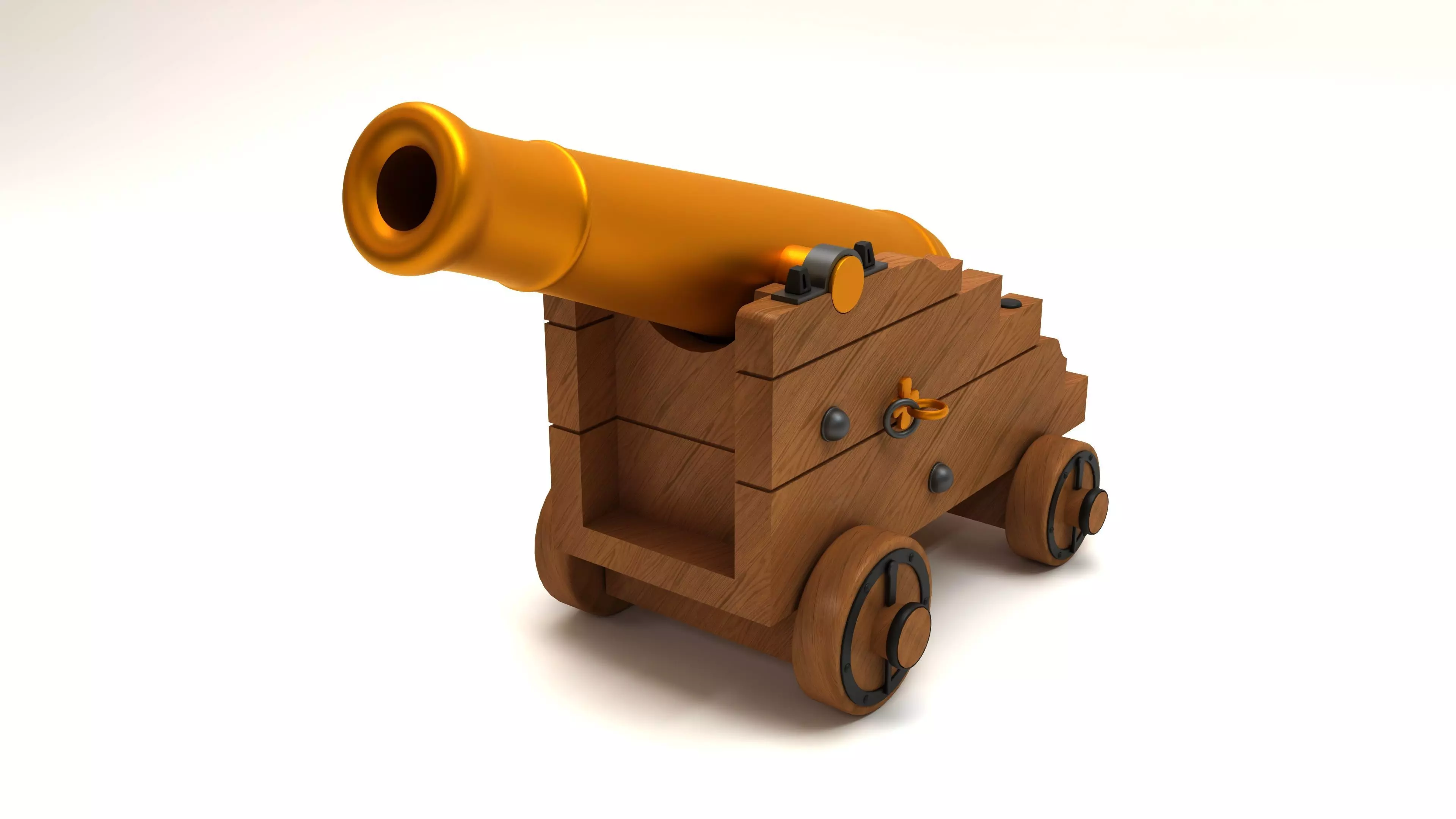Old cannon 3D model_0