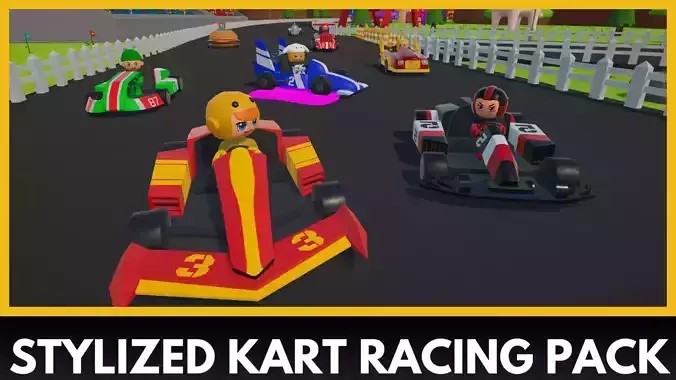 Stylized Kart Racing Pack Low-poly 3D model