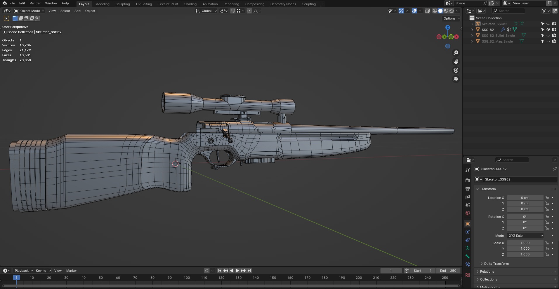 SSG 82 Sniper Rifle Low-poly 3D model_13