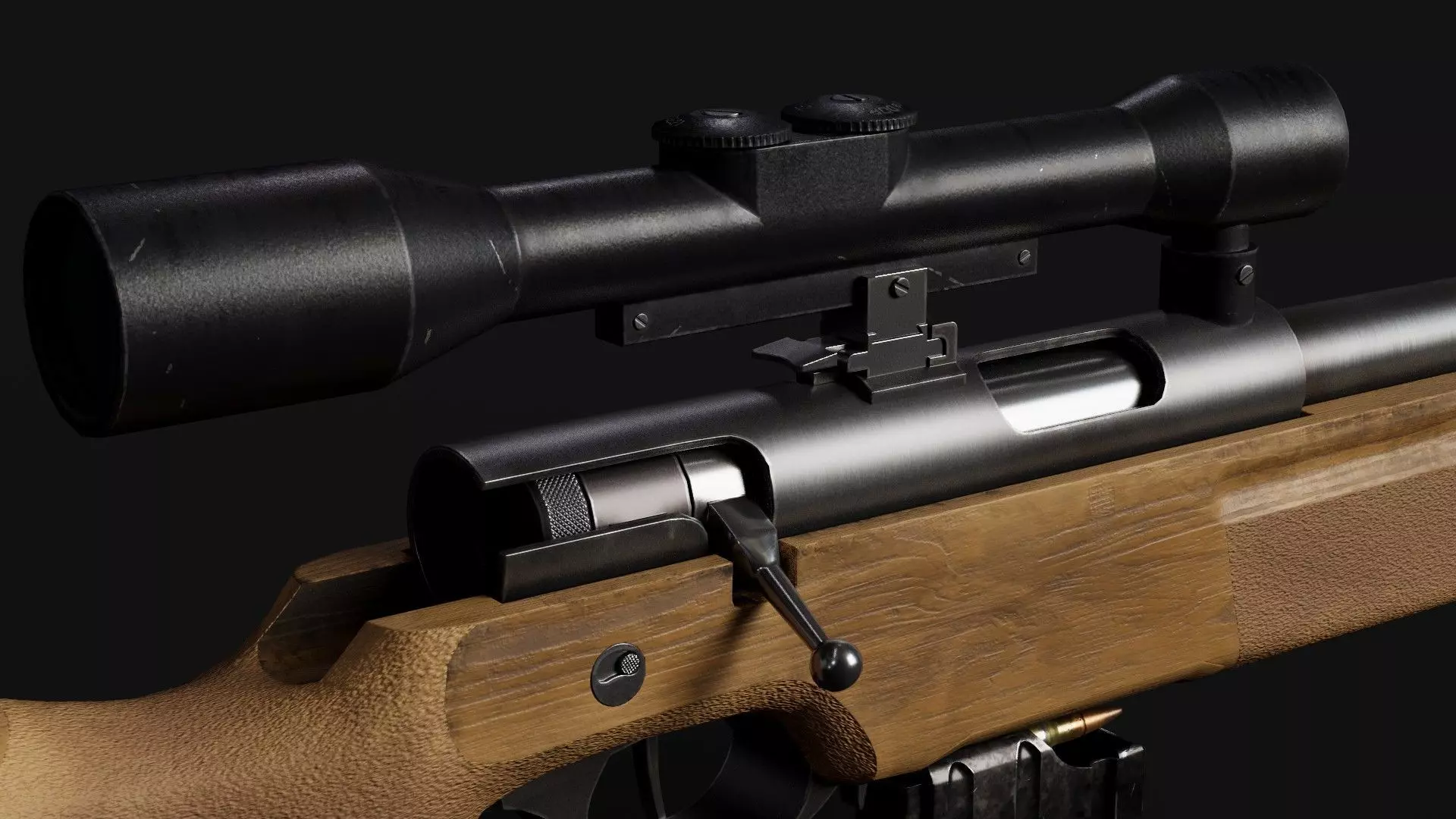 SSG 82 Sniper Rifle Low-poly 3D model_0