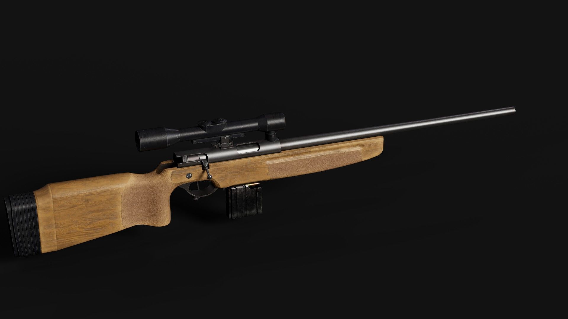 SSG 82 Sniper Rifle Low-poly 3D model_1