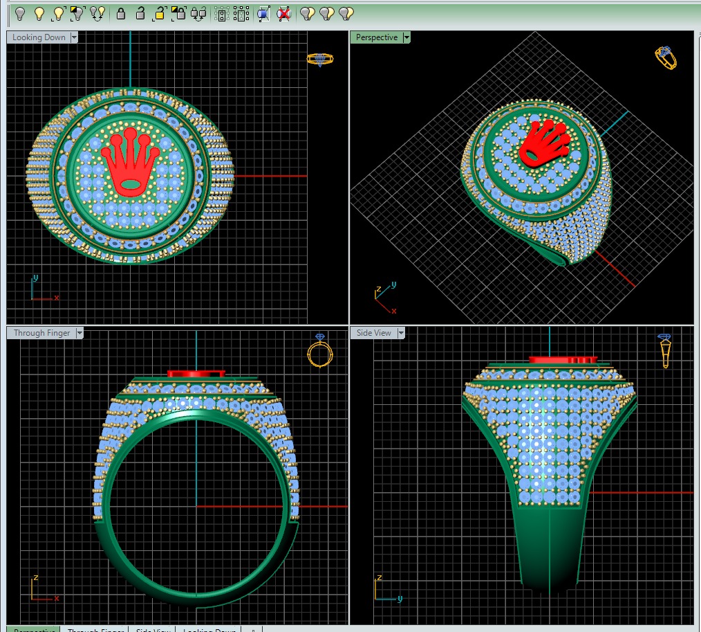 Anillo Tipo Rolexx 3D print model_1