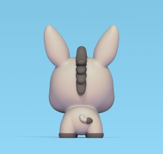 Cute cartoon Donkey 3D print model_5