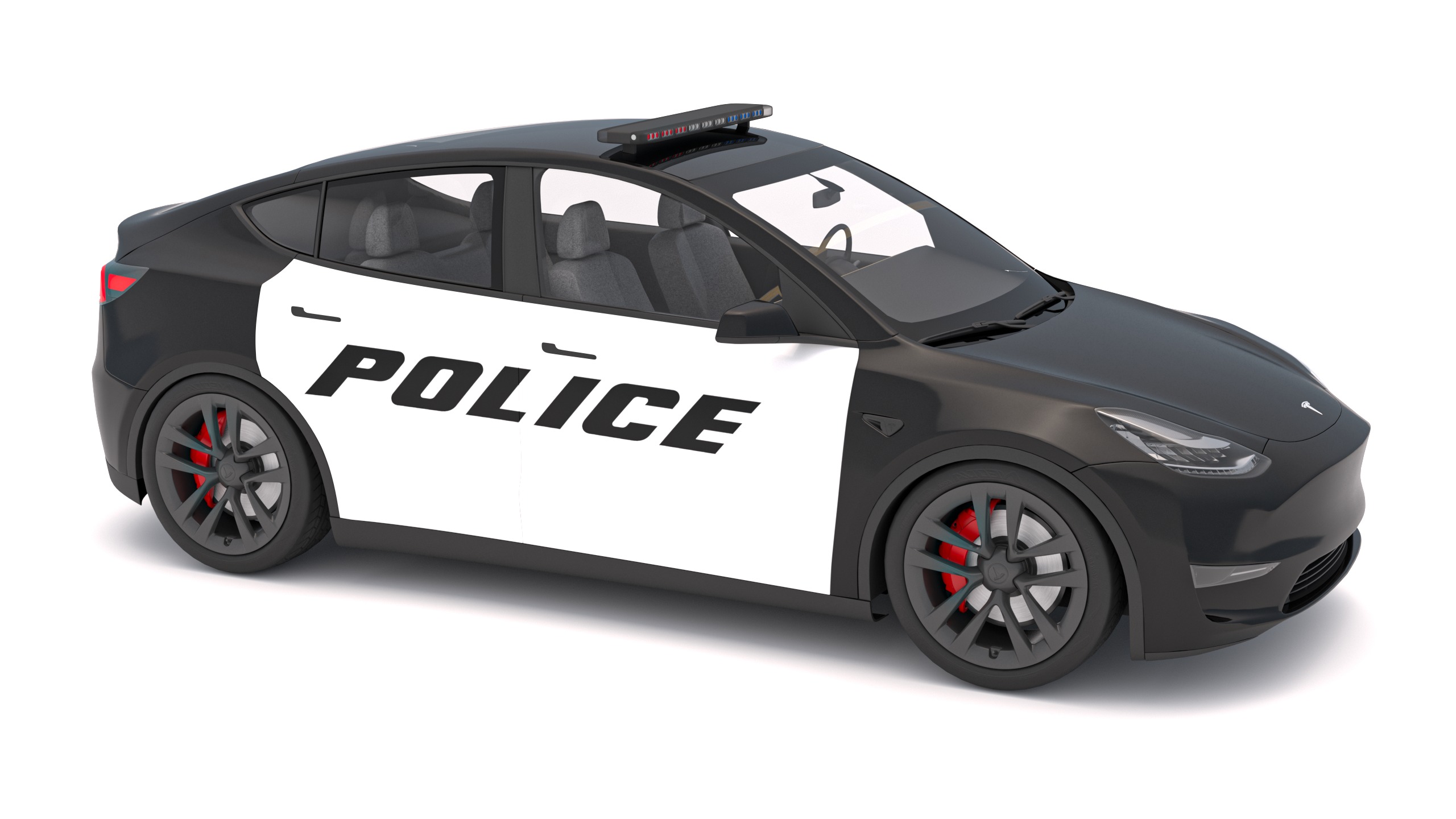 Tesla Police Car Collection 3D model_3
