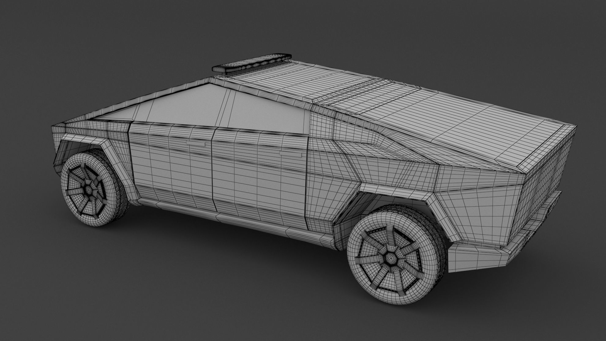 Tesla Police Car Collection 3D model_14