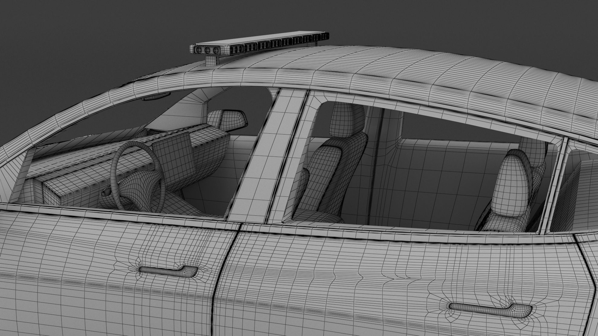 Tesla Police Car Collection 3D model_12