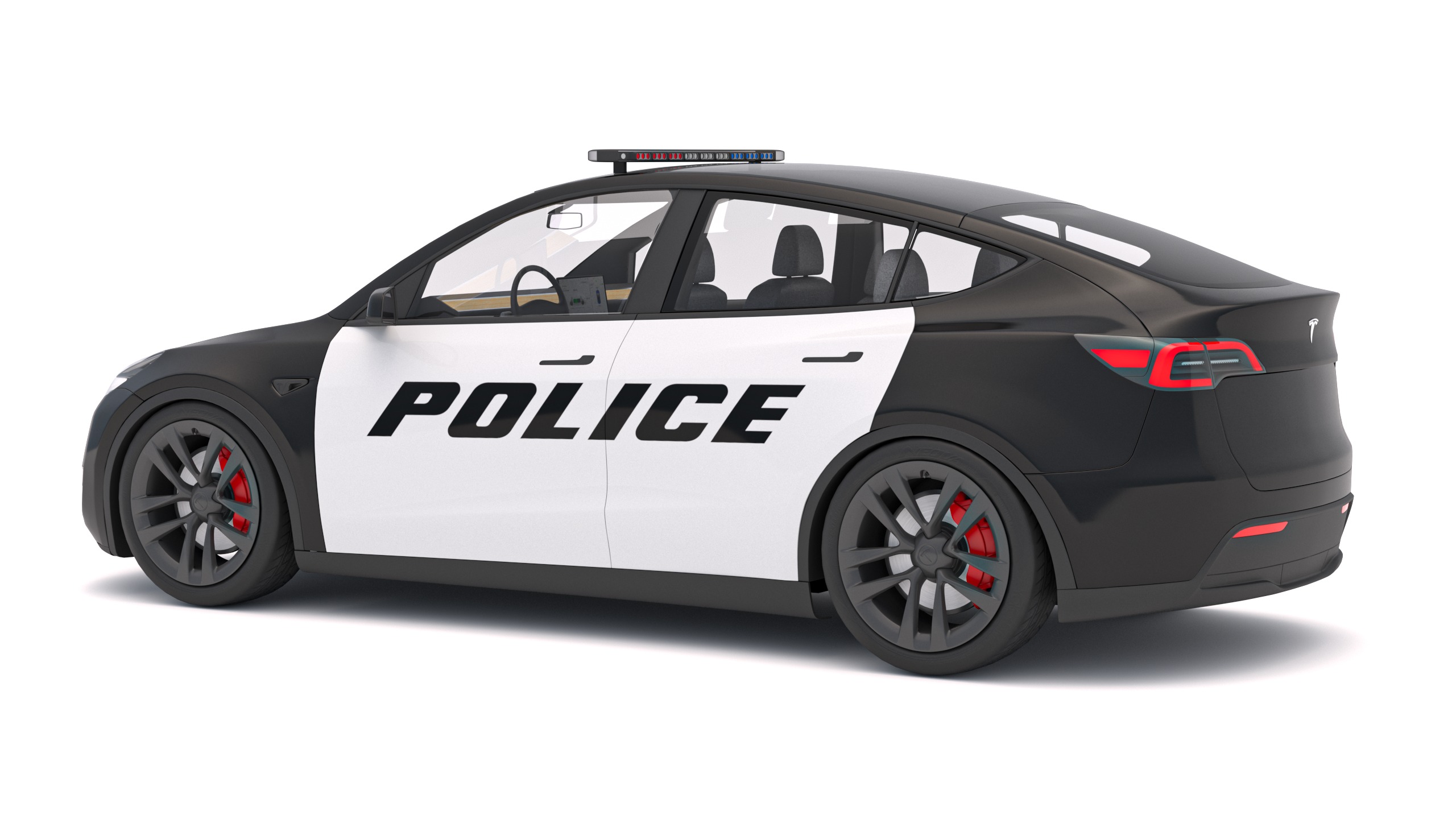 Tesla Police Car Collection 3D model_2