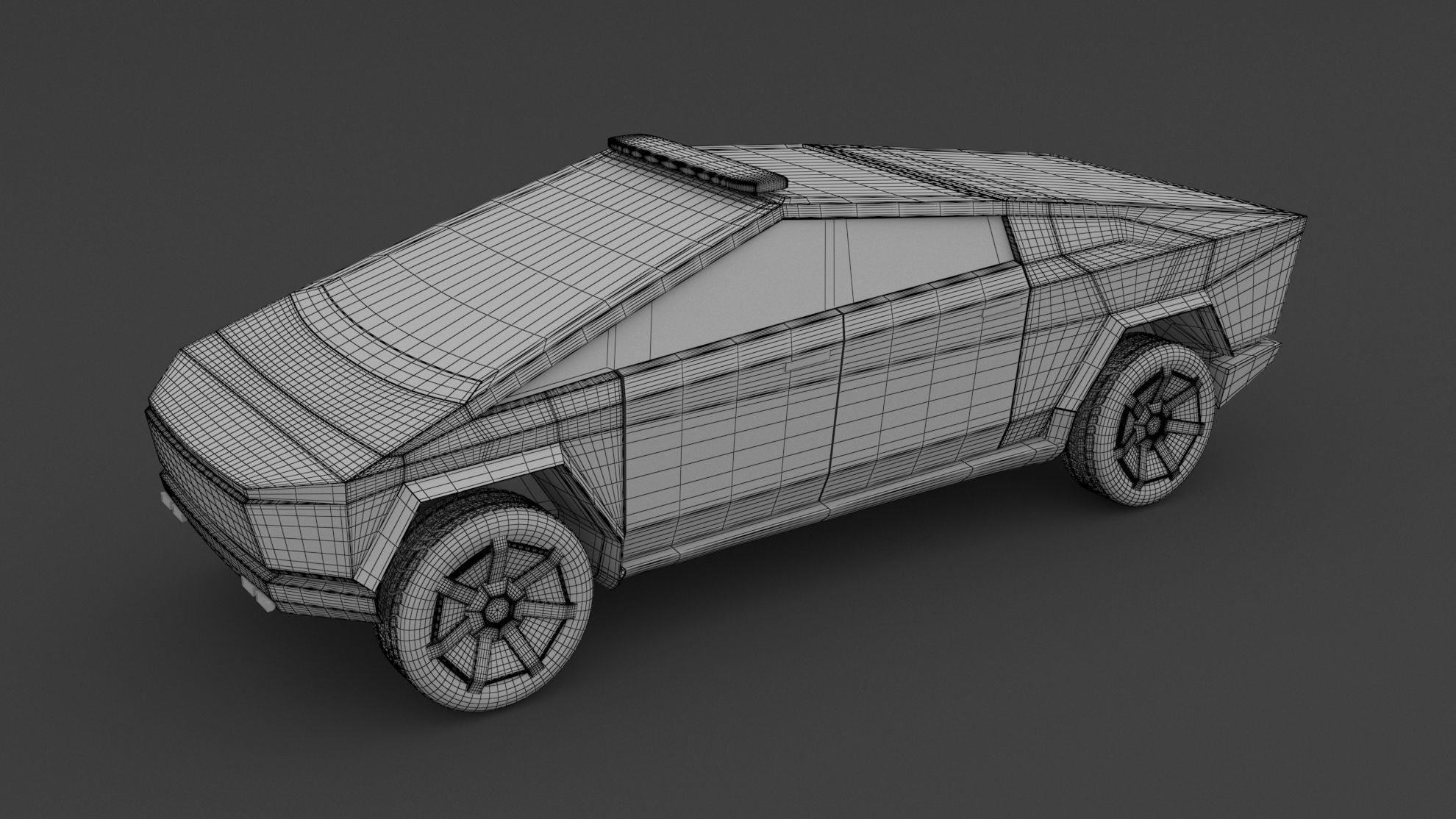 Tesla Police Car Collection 3D model_13