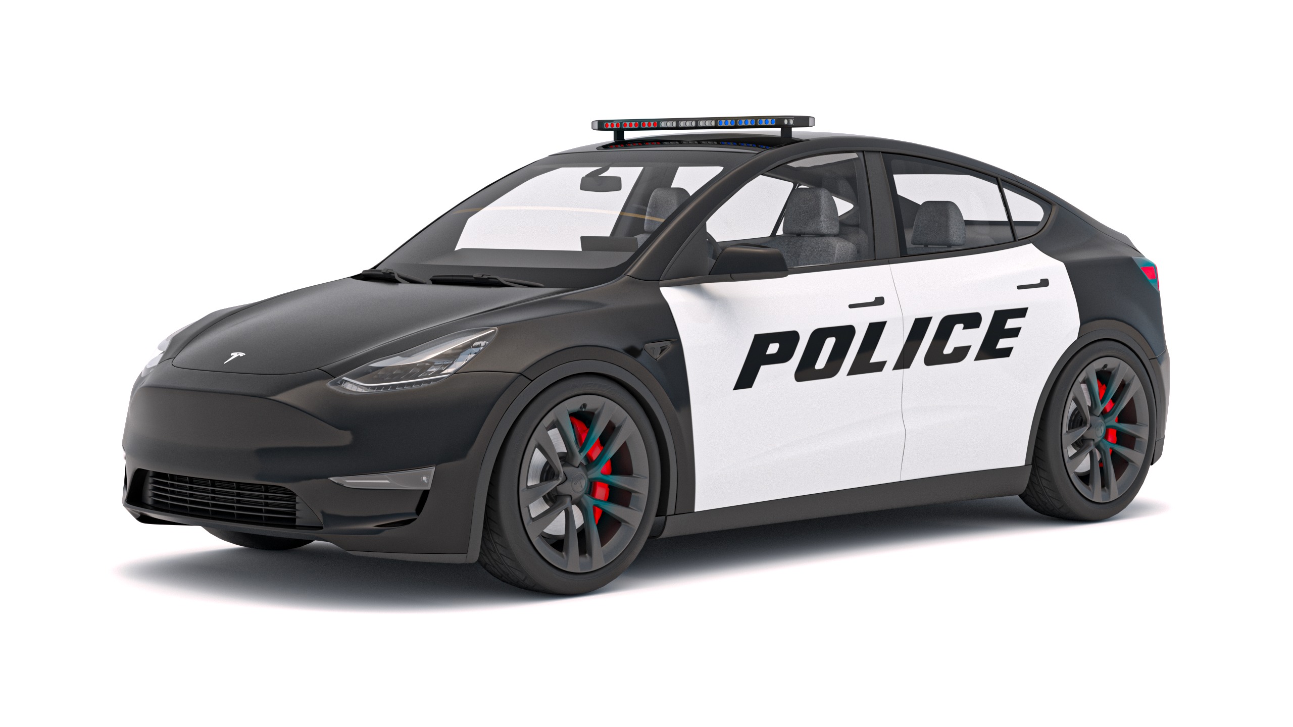 Tesla Police Car Collection 3D model_1