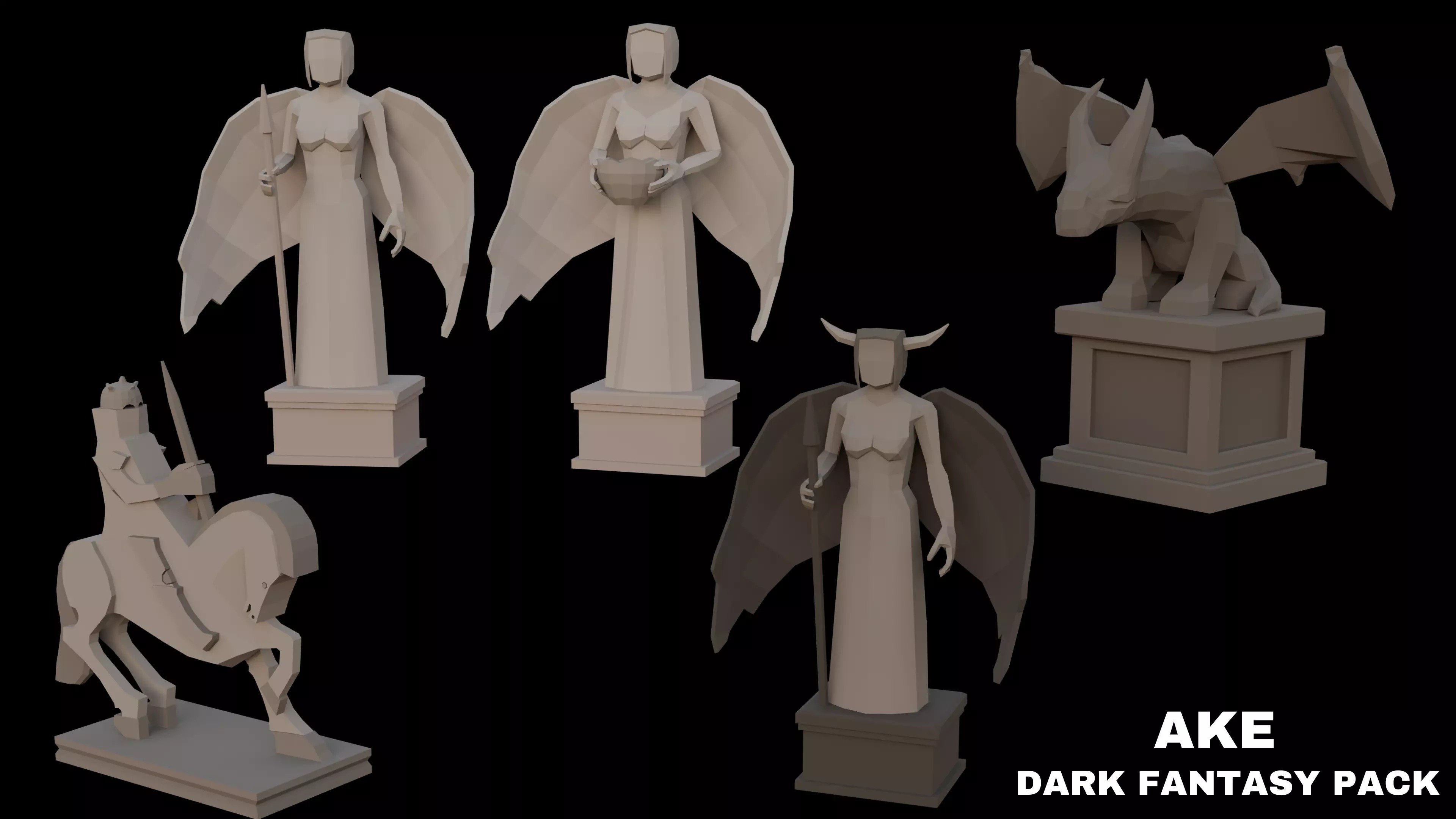 LOW POLY Dark Fantasy Dungeon Pack Low-poly 3D model_10