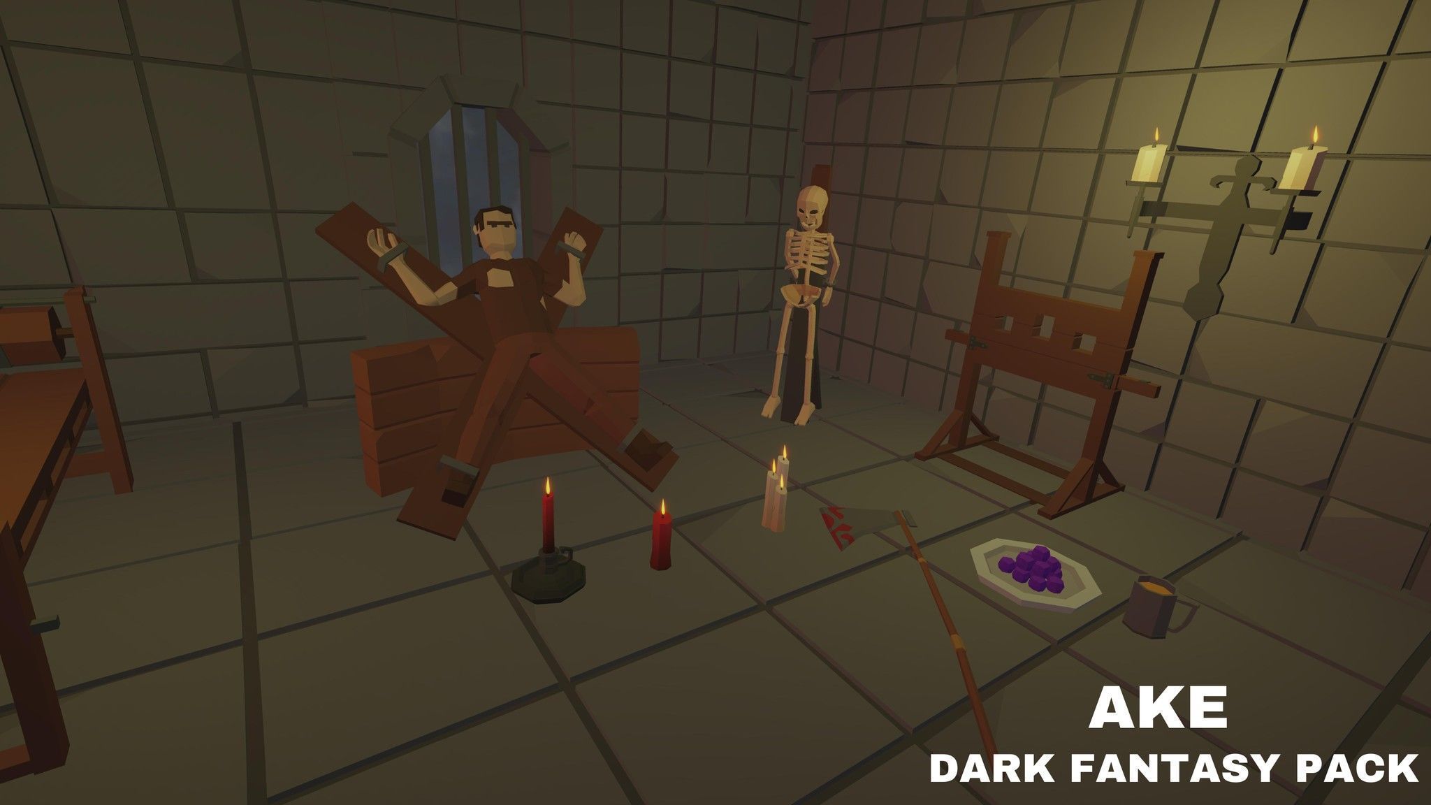 LOW POLY Dark Fantasy Dungeon Pack Low-poly 3D model_7