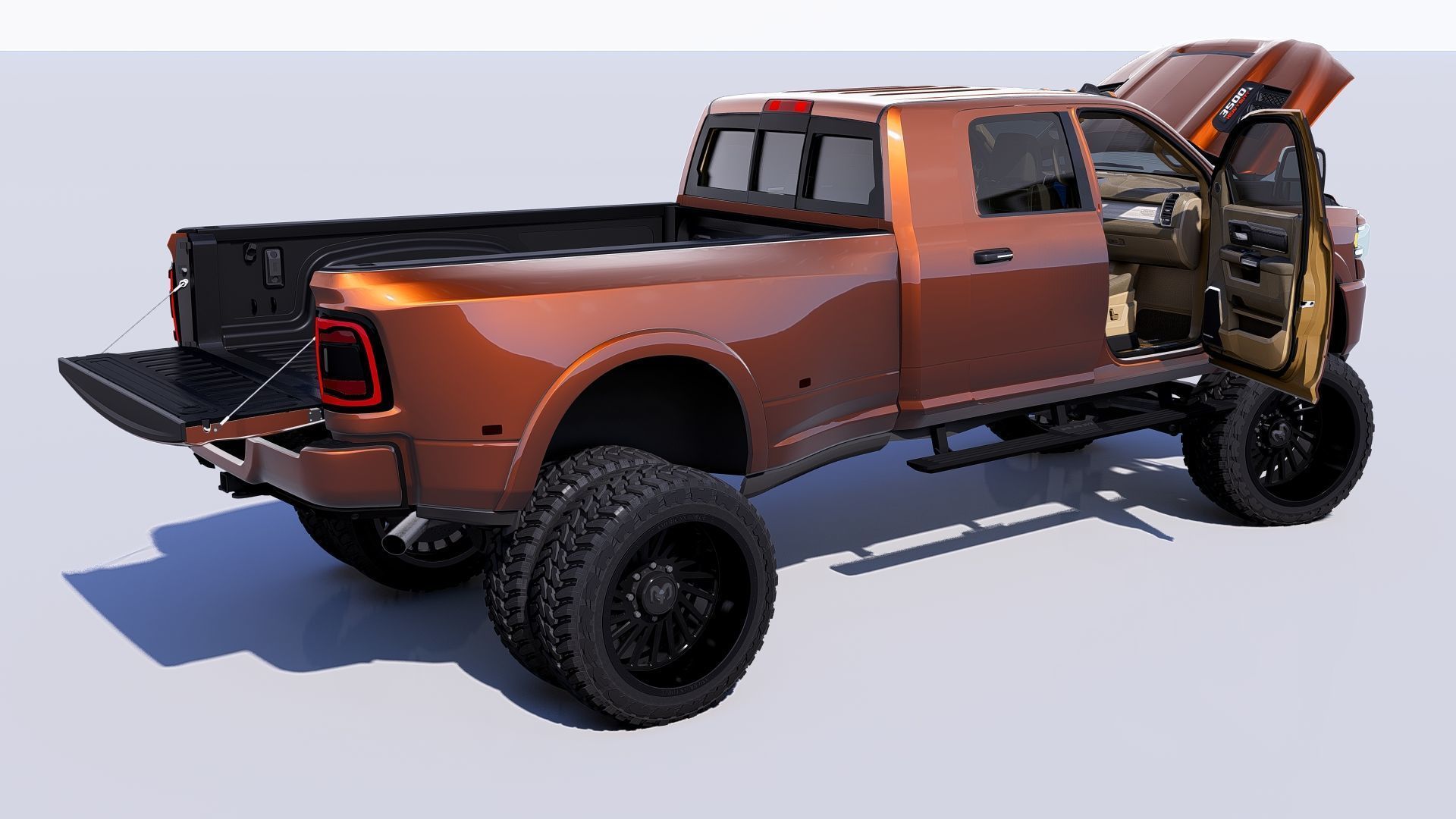 RAM 3500 Longhorn Mega Cab Dually 2024 Refresh 3D model_8